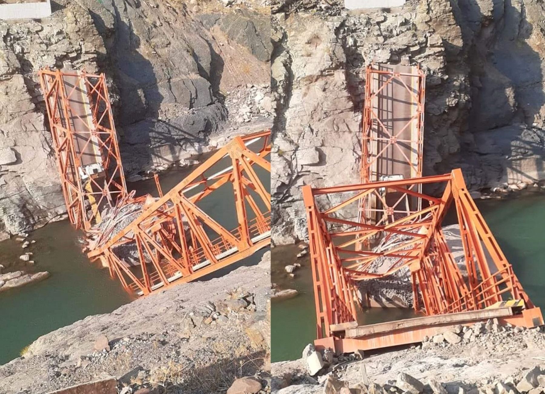 El MTC informó que se evalúa una solución para restablecer el tránsito en la provincia de La Mar, en Ayacucho, tras el colapso del puente Kutinachaka. Foto: Facebook.