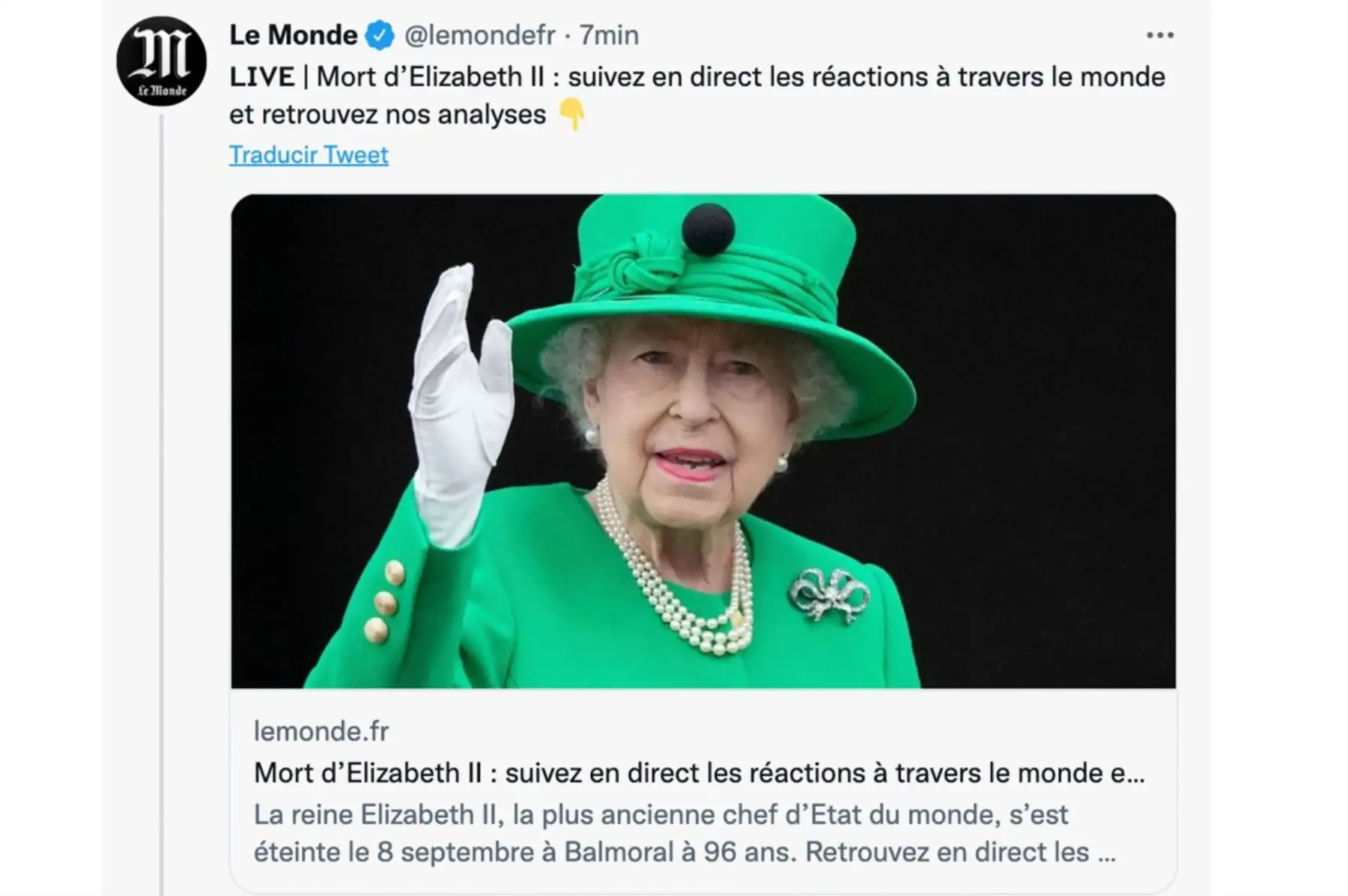 Falleció la reina Isabel II a los 96 años.  Le Monde de Francia