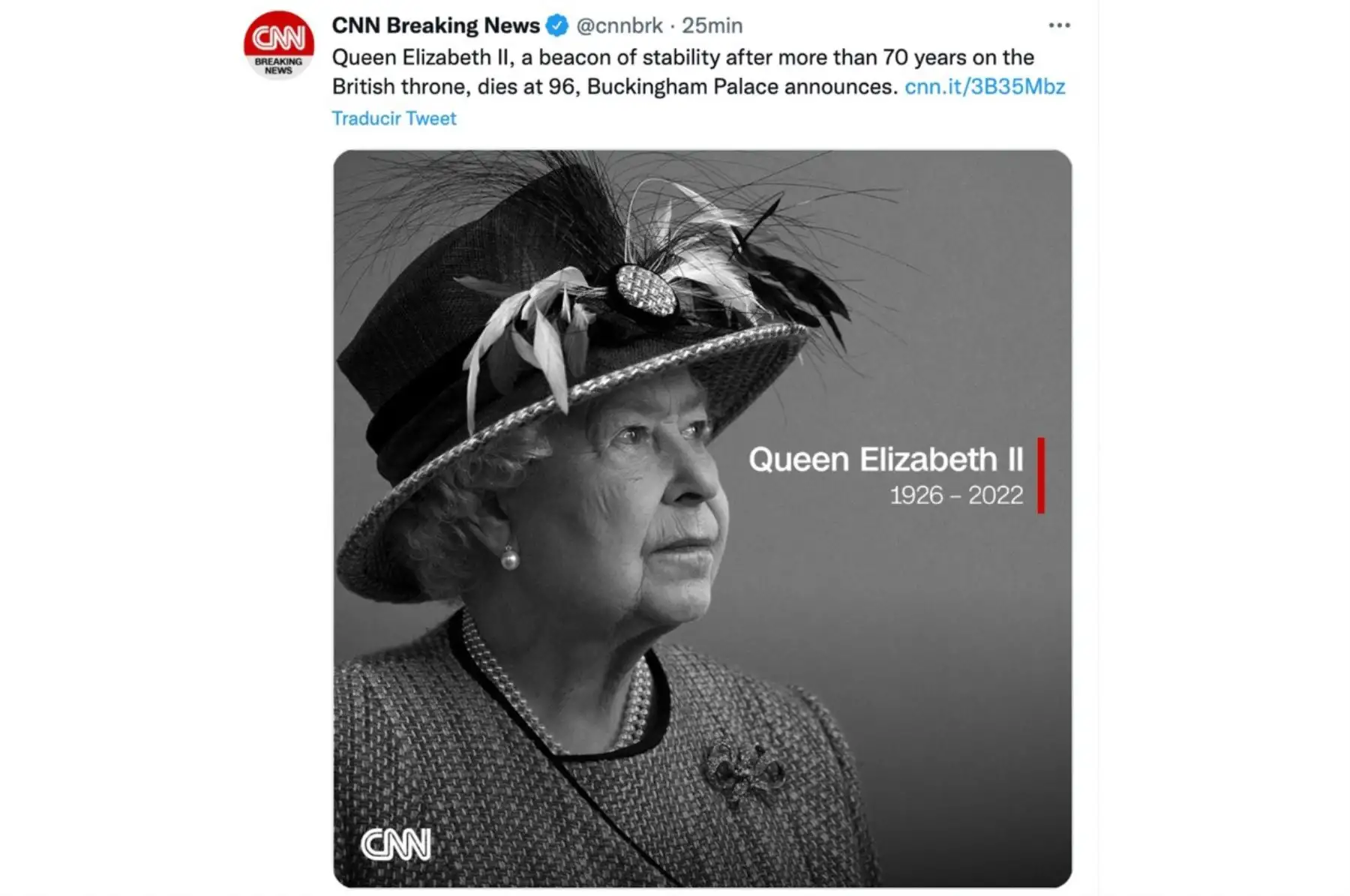 Falleció la reina Isabel II a los 96 años. CNN Internacional