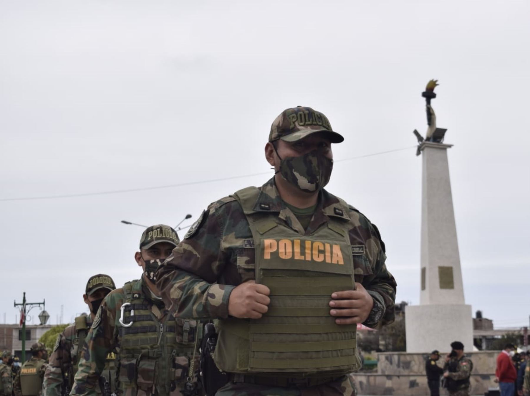 Arriba a Trujillo primer contingente de 50 agentes de la Dinoes para reforzar la seguridad ciudadana y combatir la delincuencia en la capital de la región La Libertad. Foto: Luis Puell