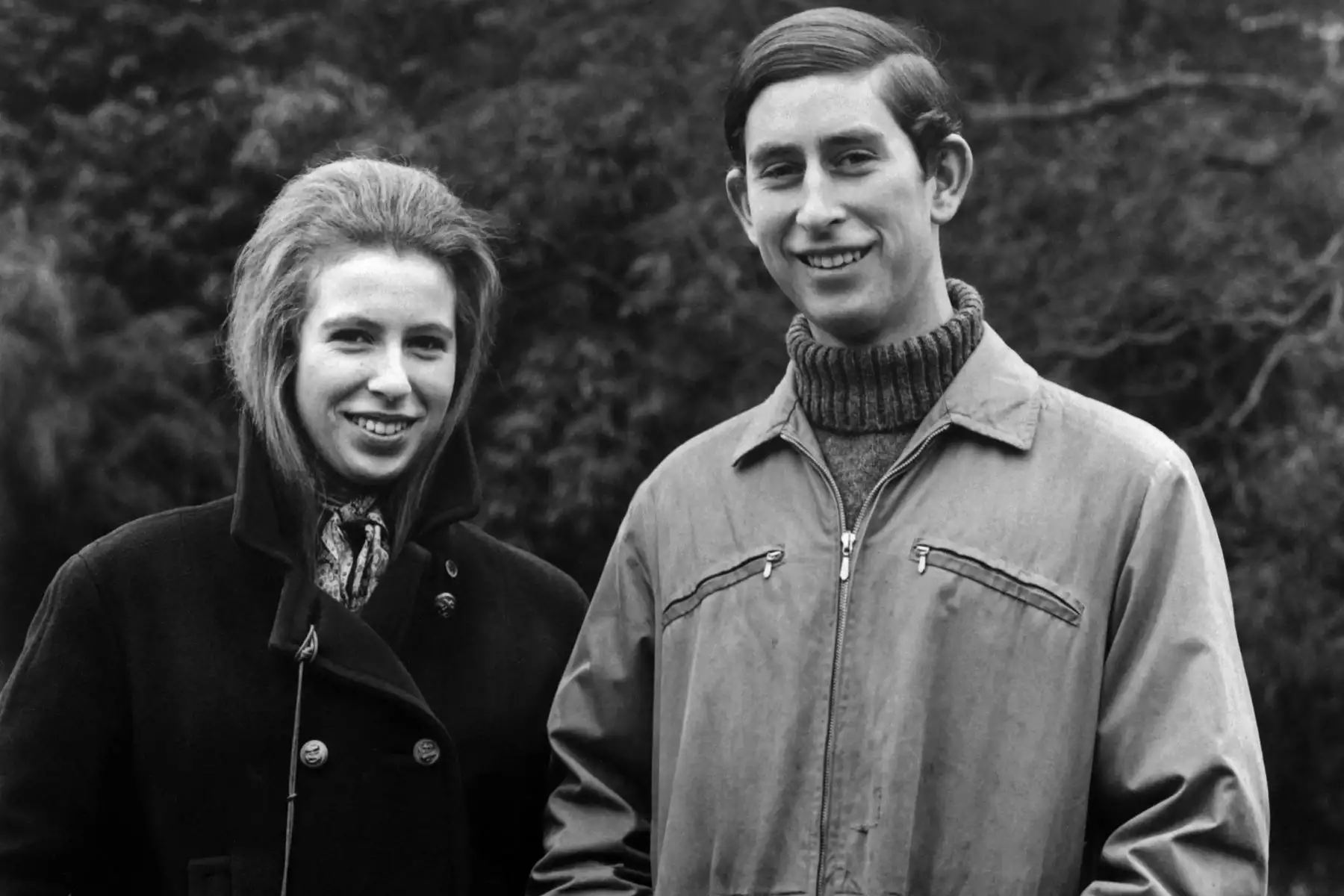 26 de febrero de 1970, el príncipe Carlos y la princesa Ana de la familia real.  Foto: AFP