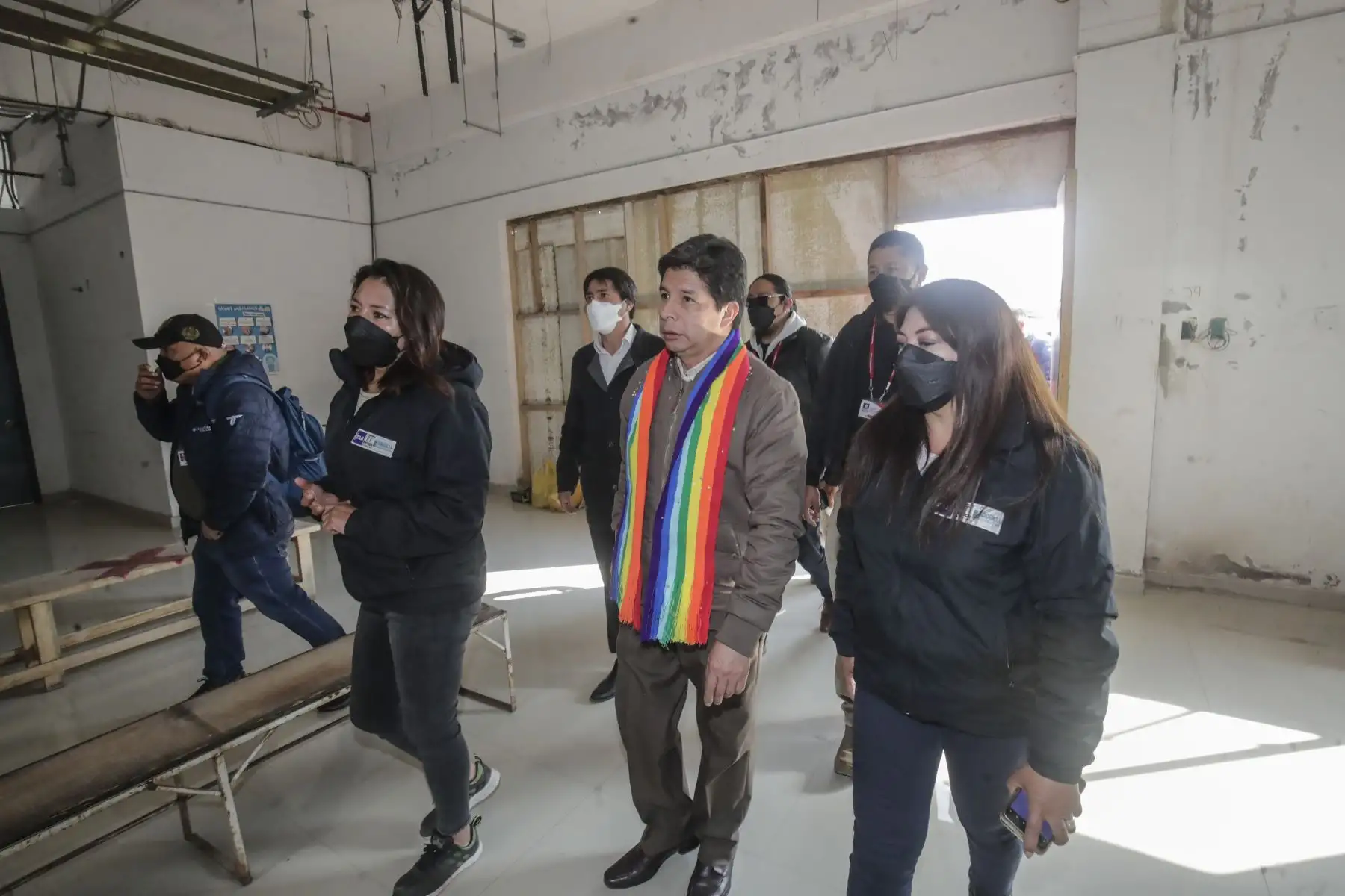 Presidente Pedro Castillo realiza visita inopinada e inspecciona construcción de Hospital Antonio Lorena en Cusco. Foto: ANDINA/ Prensa Presidencia