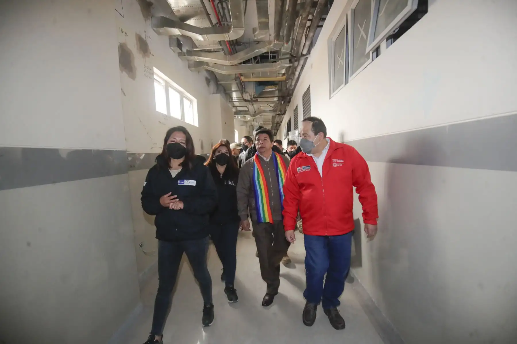 Presidente Pedro Castillo realiza visita inopinada e inspecciona construcción de Hospital Antonio Lorena en Cusco. Foto: ANDINA/ Prensa Presidencia
