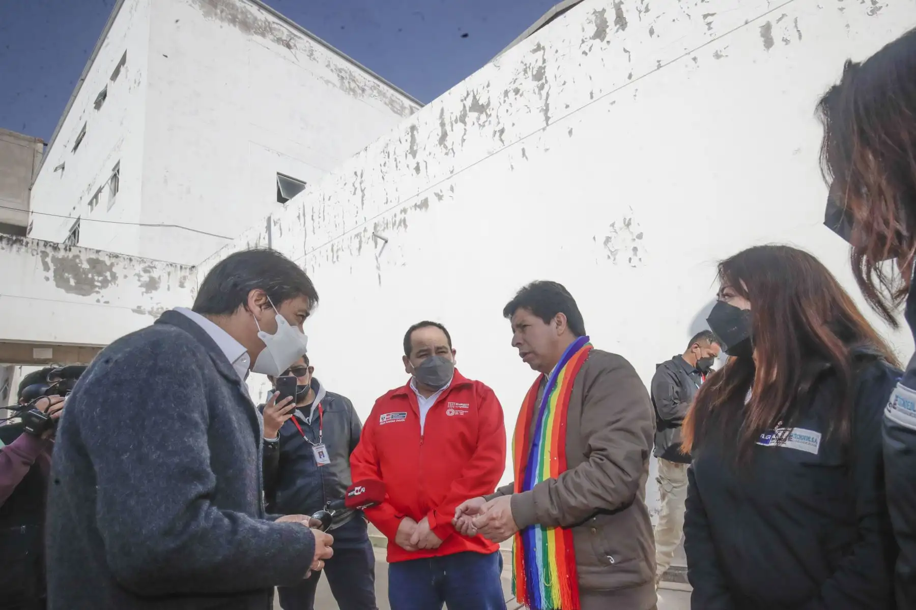 Presidente Pedro Castillo realiza visita inopinada e inspecciona construcción de Hospital Antonio Lorena en Cusco. Foto: ANDINA/ Prensa Presidencia