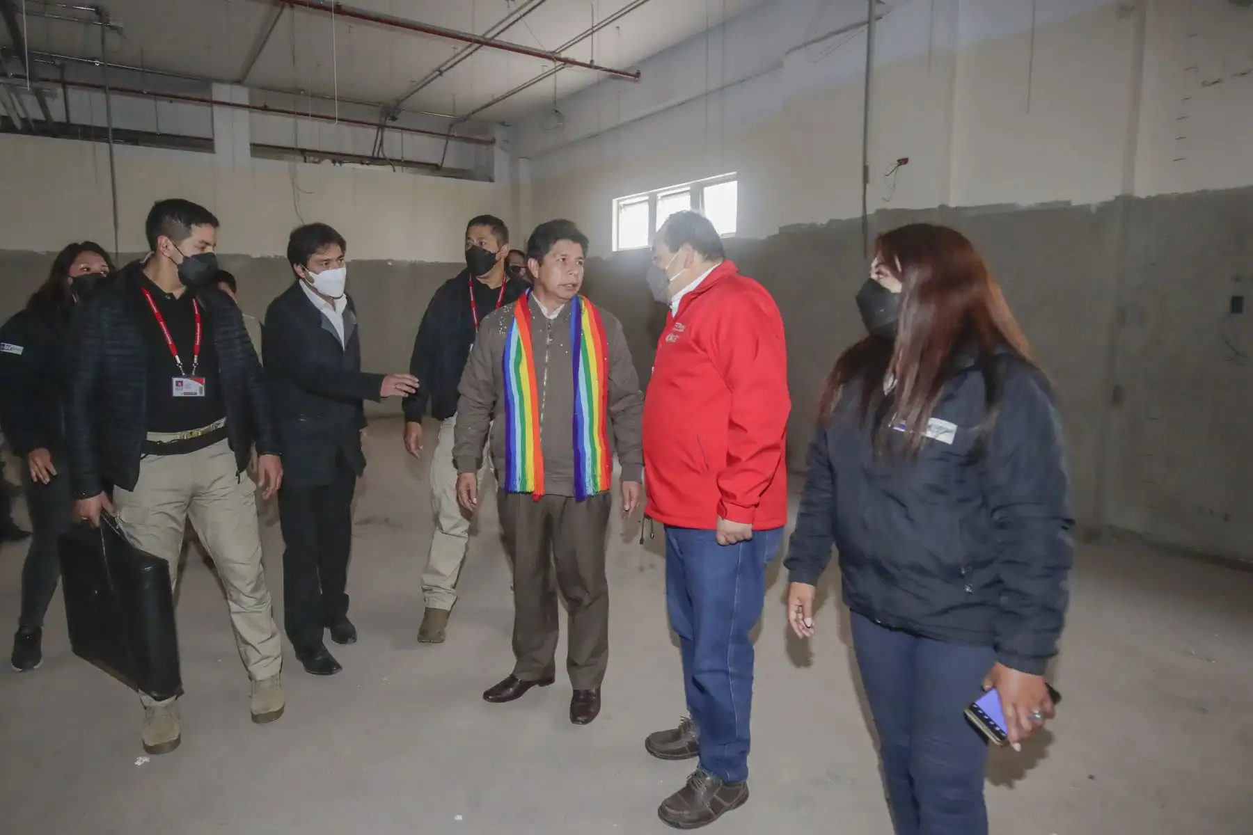 Presidente Pedro Castillo realiza visita inopinada e inspecciona construcción de Hospital Antonio Lorena en Cusco. Foto: ANDINA/ Prensa Presidencia