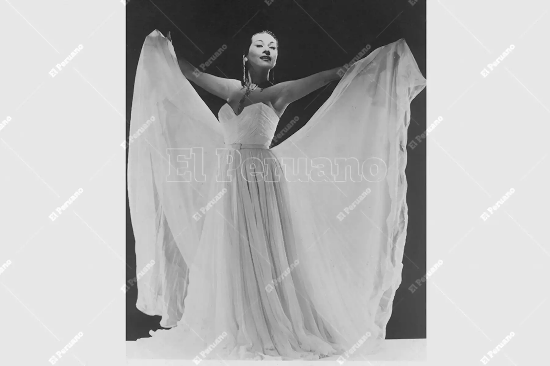Año - Década 1950 /  Yma Sumac, la primera cantante latina en interpretar un papel en Broadway y la primera en lograr una estrella en el Paseo de la Fama de Hollywood. Foto: Archivo Histórico de El Peruano