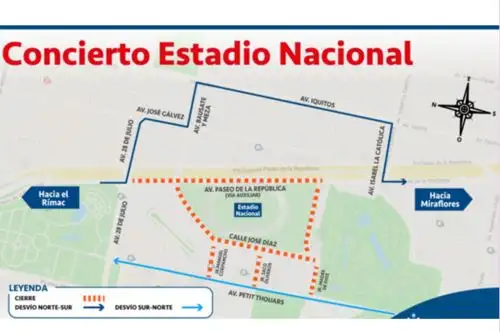 Plan de desvío por conciertos de Coldplay en el Estadio Nacional este 13 y 14 de setiembre. Foto: ANDINA/difusión.