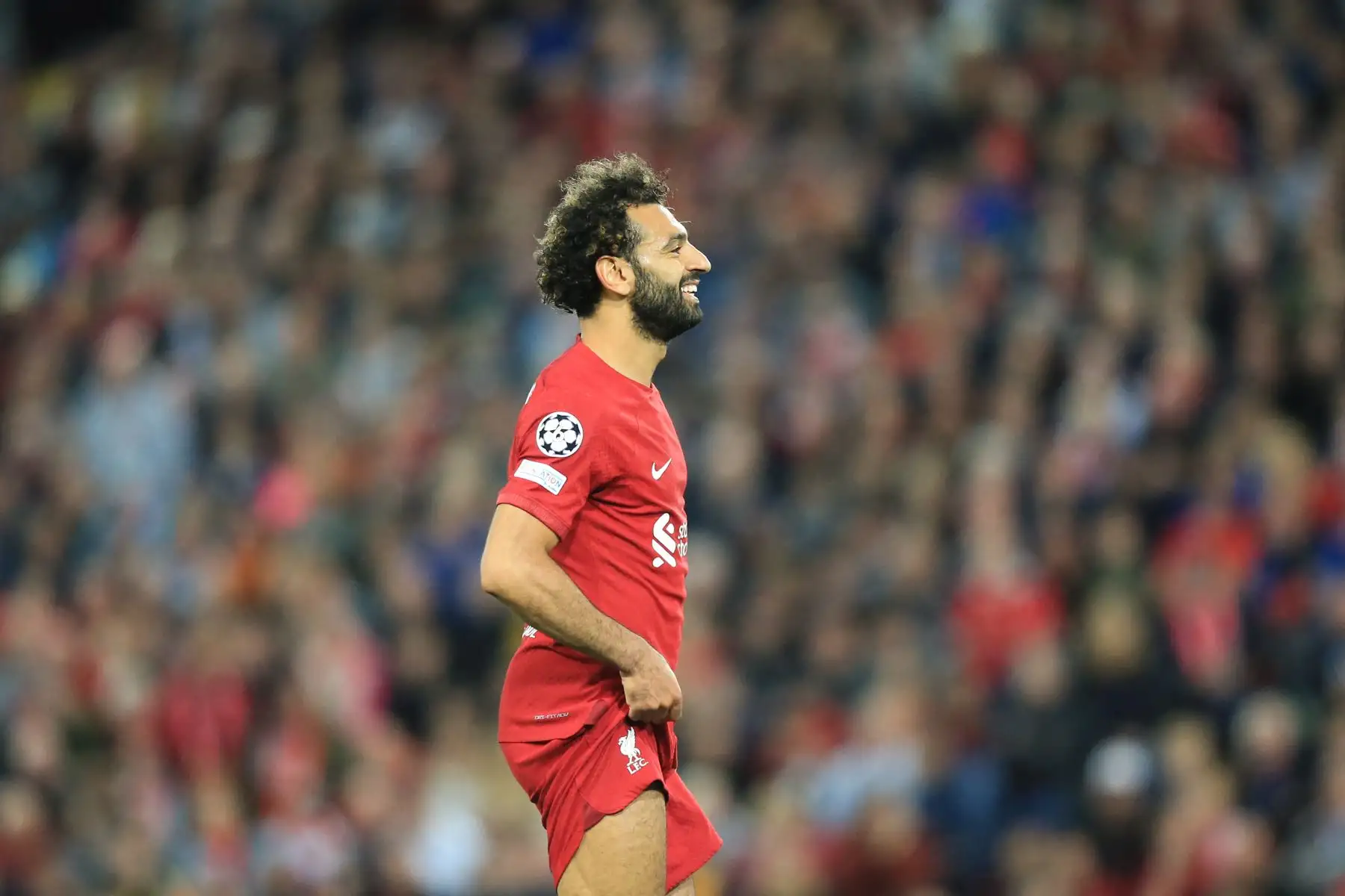 El delantero egipcio del Liverpool, Mohamed Salah, reacciona durante el partido de fútbol del grupo A de la Liga de Campeones de la UEFA entre Liverpool y Ajax en Anfield en Liverpool, noroeste de Inglaterra.
Foto: AFP