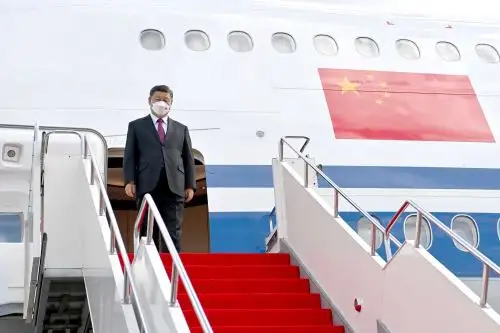 El presidente chino, Xi Jinping, salió este miércoles de su país por primera vez desde el 2020. Foto: AFP.