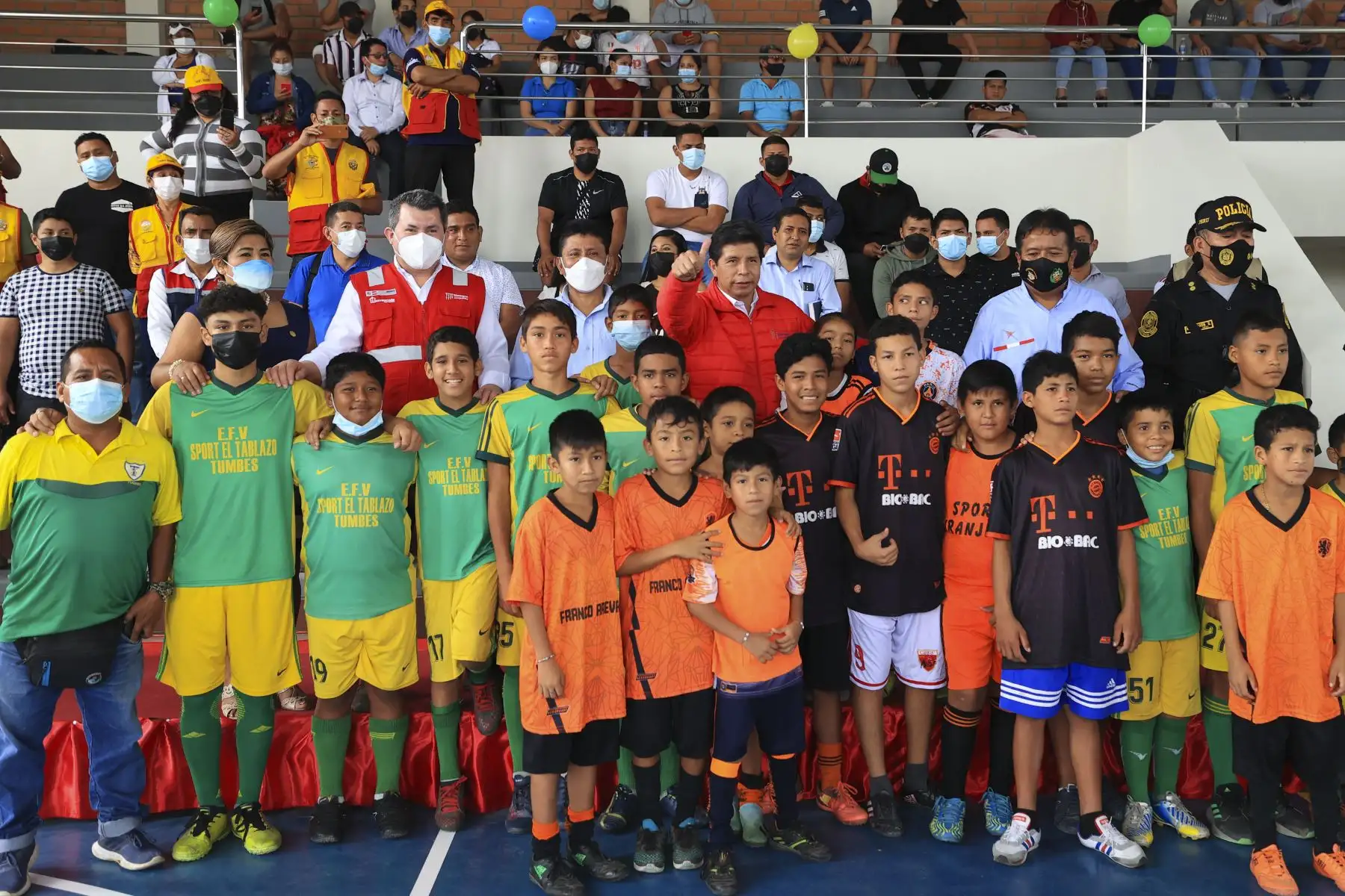 Presidente Pedro Castillo inaugura Complejo Deportivo 24 de Julio, en la región Tumbes. Foto: ANDINA/ Prensa Presidencia