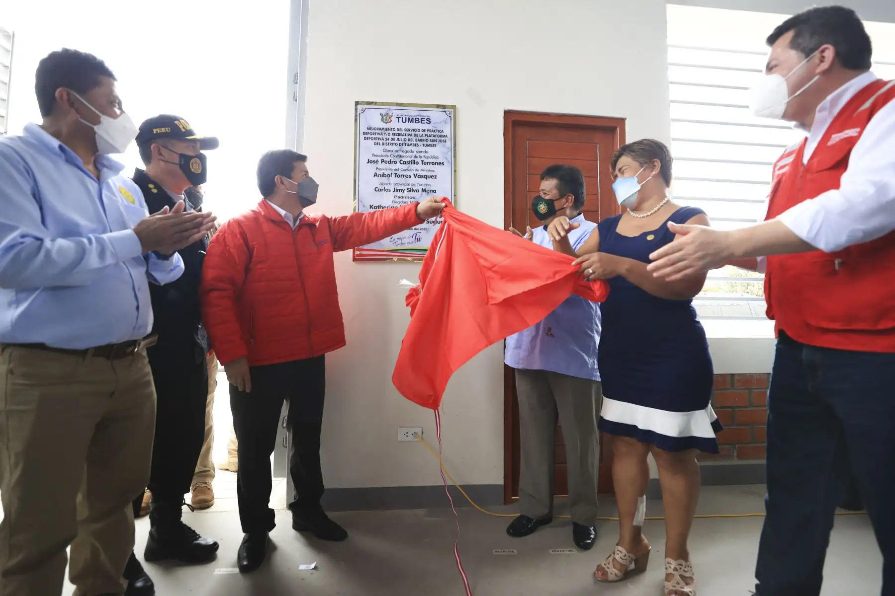Presidente Pedro Castillo inaugura Complejo Deportivo 24 de Julio, en la región Tumbes. Foto: ANDINA/ Prensa Presidencia