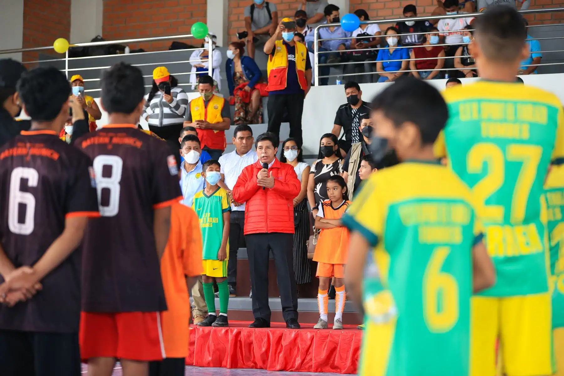 Presidente de la República, Pedro Castillo inauguró el Complejo Deportivo 24 de Julio, en la región Tumbes. Foto: ANDINA/Prensa Presidencia