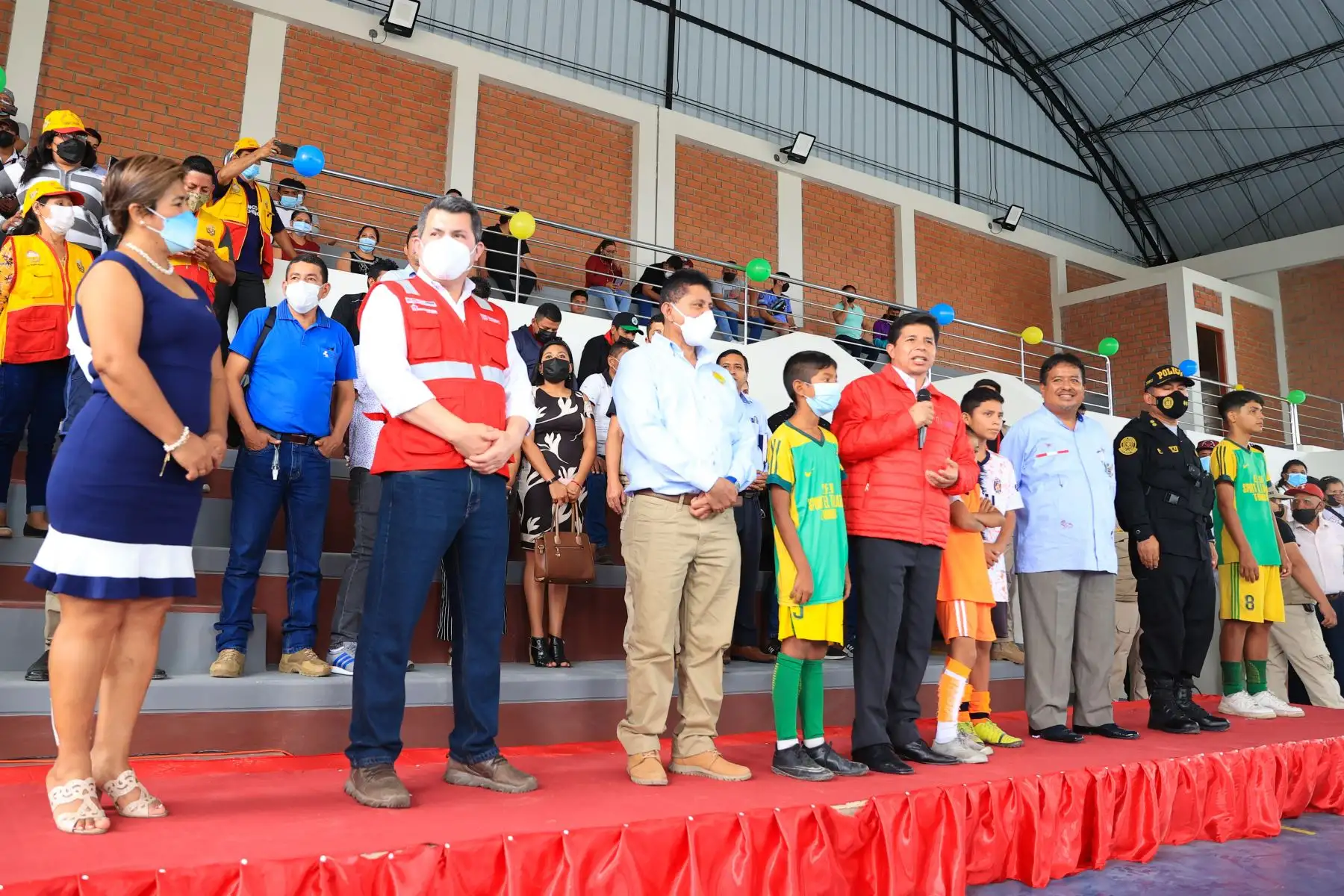 Presidente de la República, Pedro Castillo inauguró el Complejo Deportivo 24 de Julio, en la región Tumbes. Foto: ANDINA/Prensa Presidencia