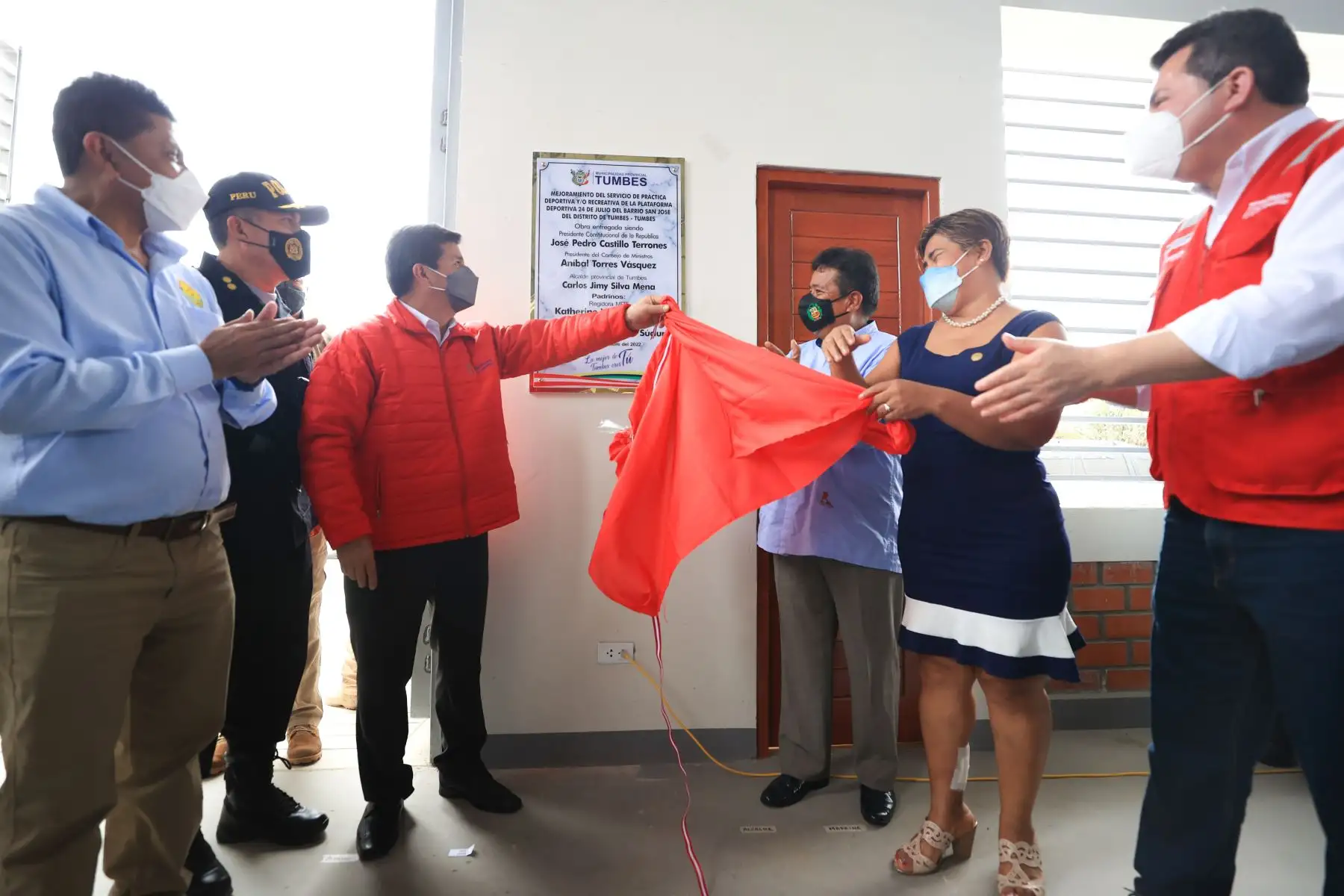 Presidente de la República, Pedro Castillo inauguró el Complejo Deportivo 24 de Julio, en la región Tumbes. Foto: ANDINA/Prensa Presidencia