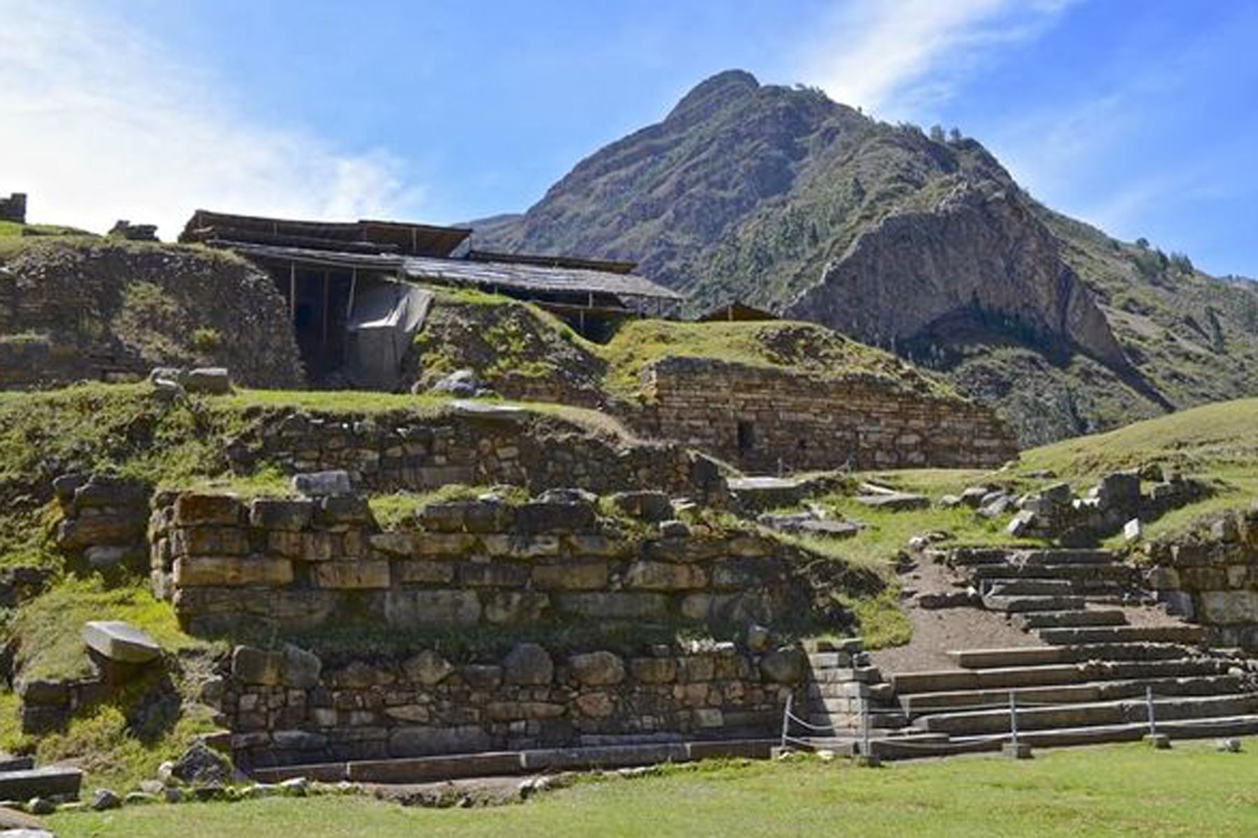 El monumento arqueológico Chavín de Huántar estaría en peligro por las lluvias intensas y derrumbes. ANDINA/Difusión