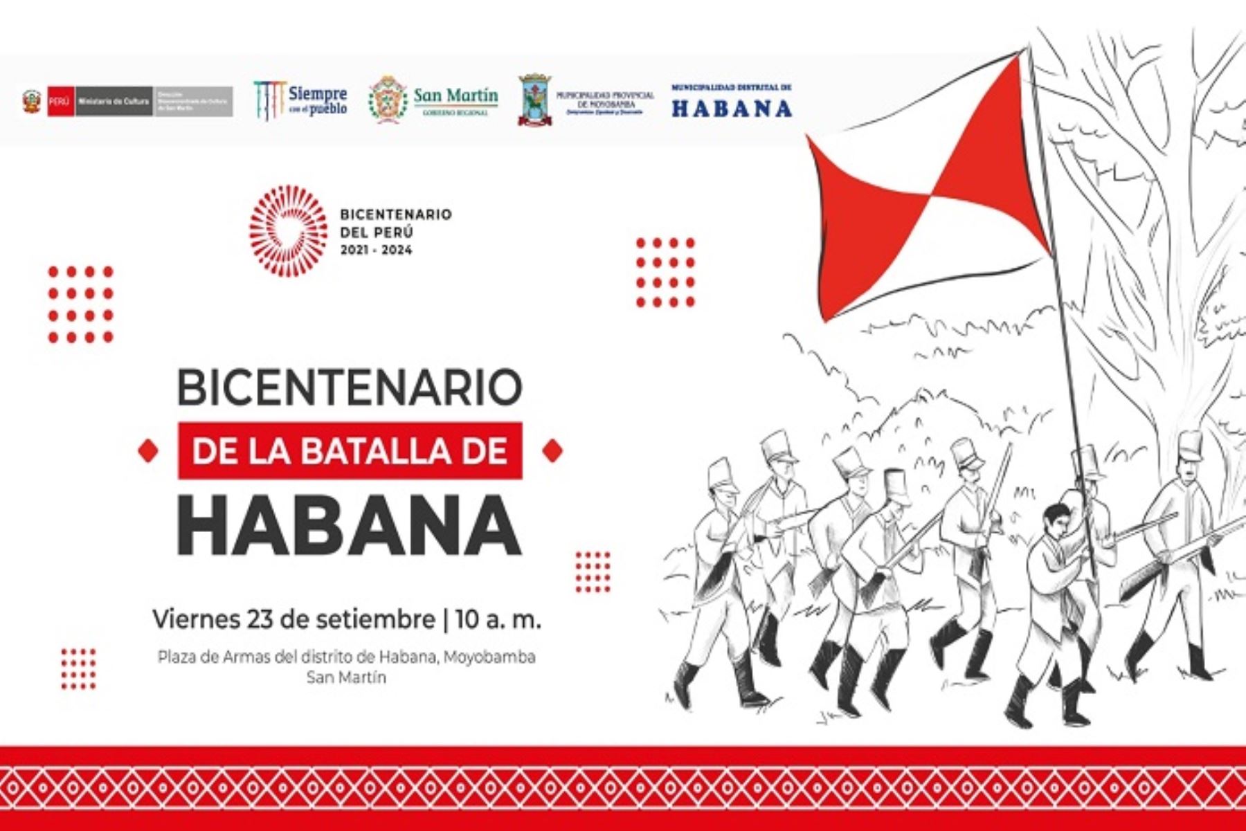 Región San Martín conmemorará con UNA escenificación los 200 años de la histórica batalla de Habana.