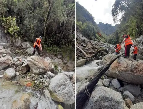 Ejecutan limpieza y retiro de rocas en ríos que atraviesan Machu Picchu Pueblo para evitar futuros eventos naturales que afecten esta ciudad ubicada en la provincia de Urubamba, región Cusco. ANDINA/Difusión