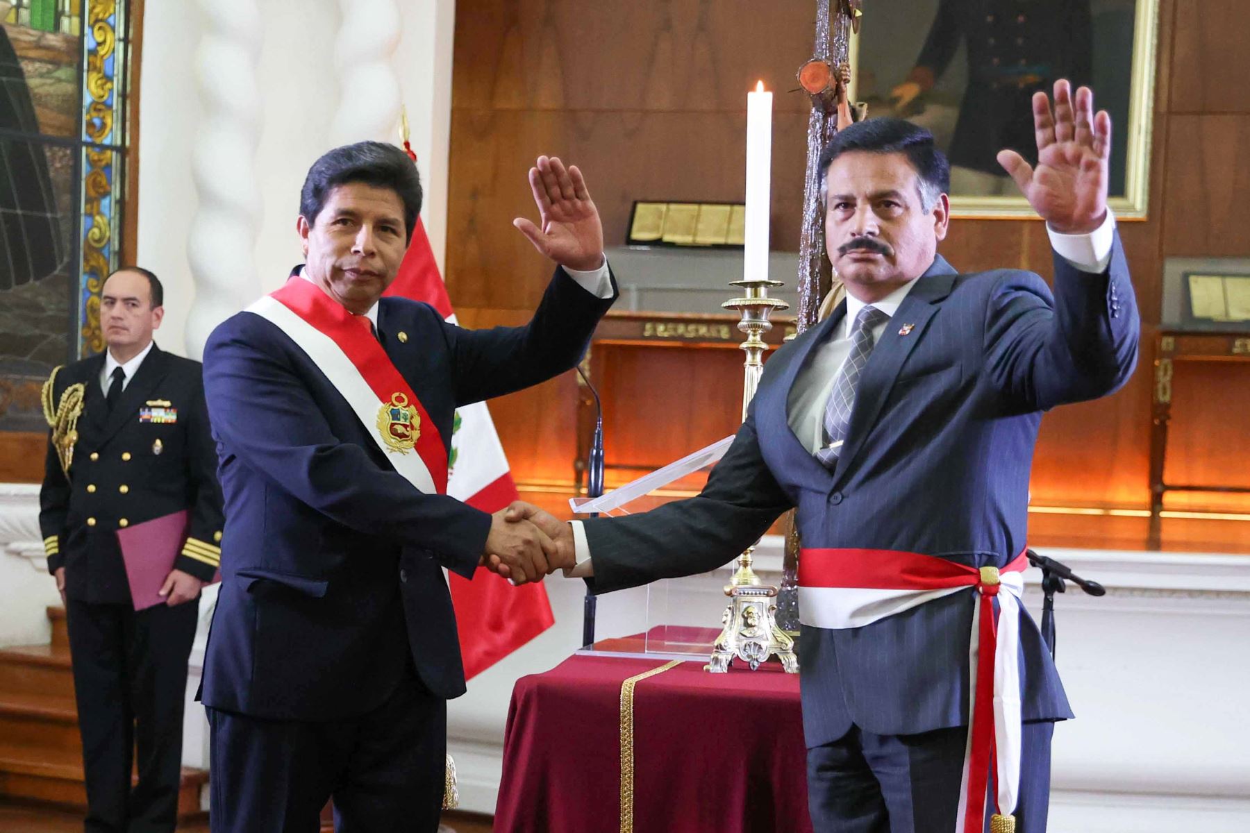 Presidente de la República, Pedro Castillo Terrones, toma juramento a nuevos ministros de Estado. Foto: ANDINA/Presidencia Perú