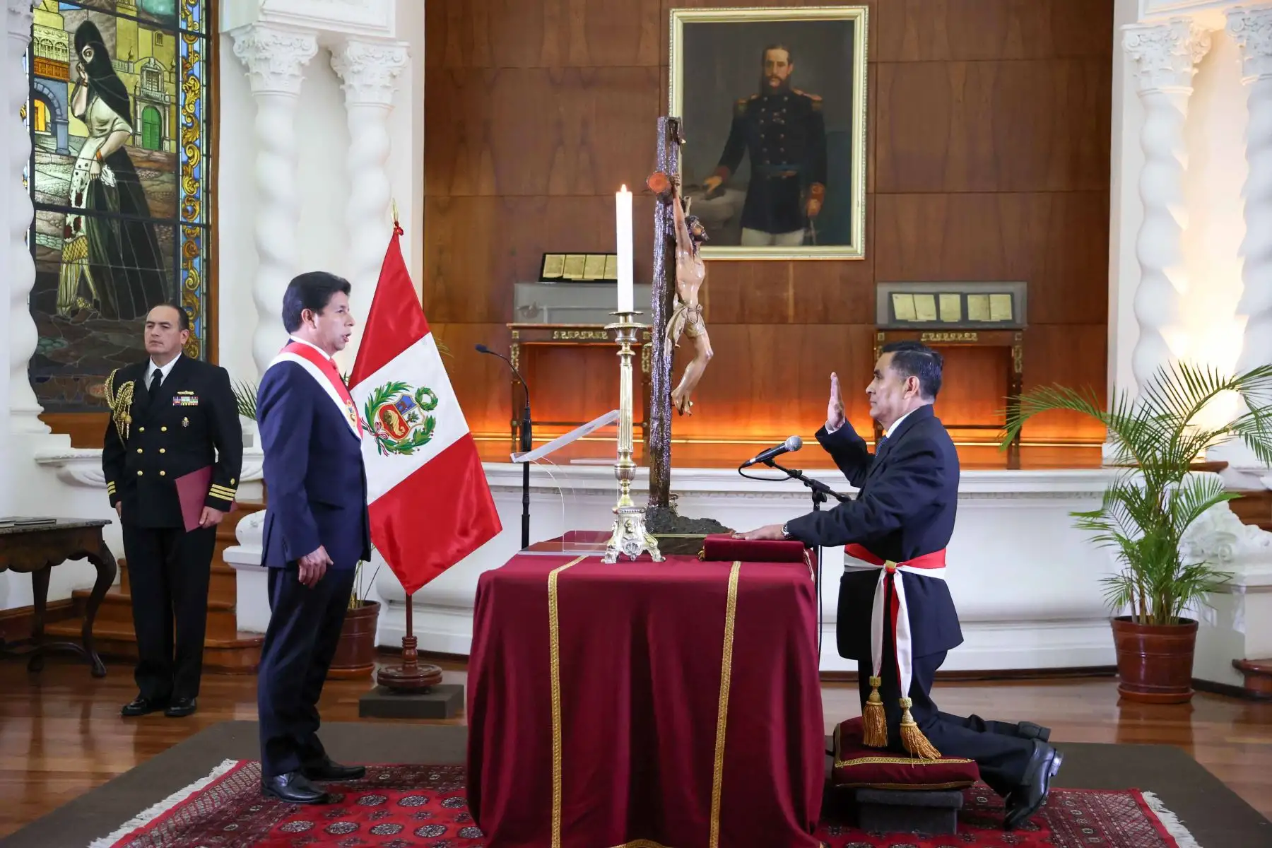 Presidente de la República, Pedro Castillo Terrones, toma juramento a nuevos ministros de Estado. Foto: ANDINA/Presidencia Perú