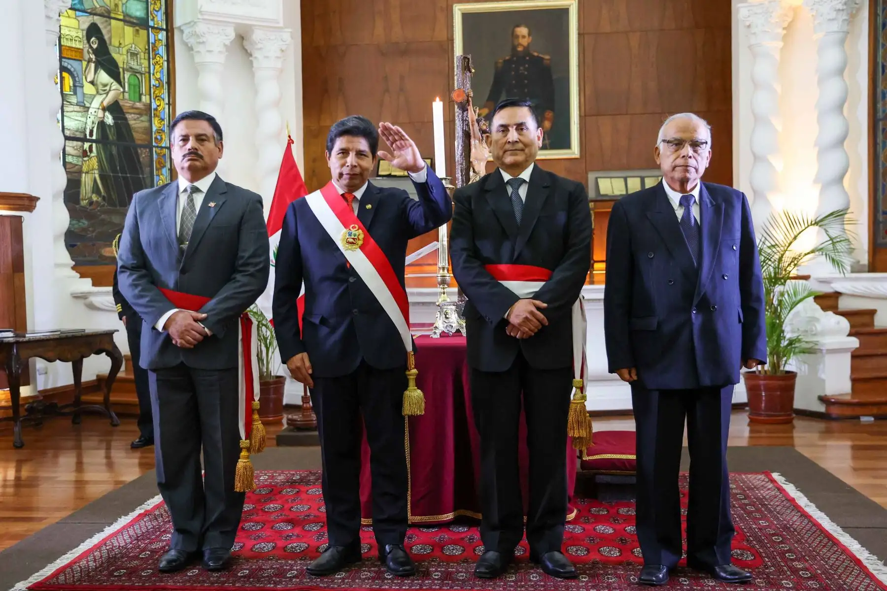 Presidente de la República, Pedro Castillo Terrones, toma juramento a nuevos ministros de Estado. Foto: ANDINA/Presidencia Perú