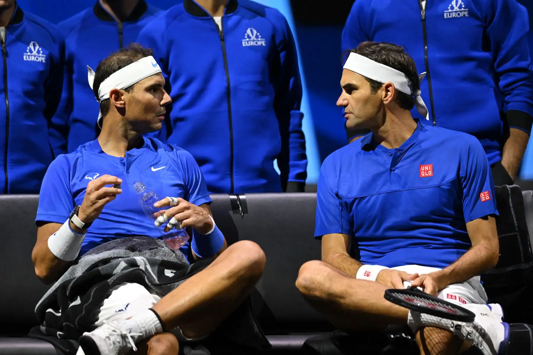 Nadal comentó que los primeros saques durante el partido "fueron muy difíciles", porque estaba "temblando" de los nervios y no podía sacar normal. Foto: AFP