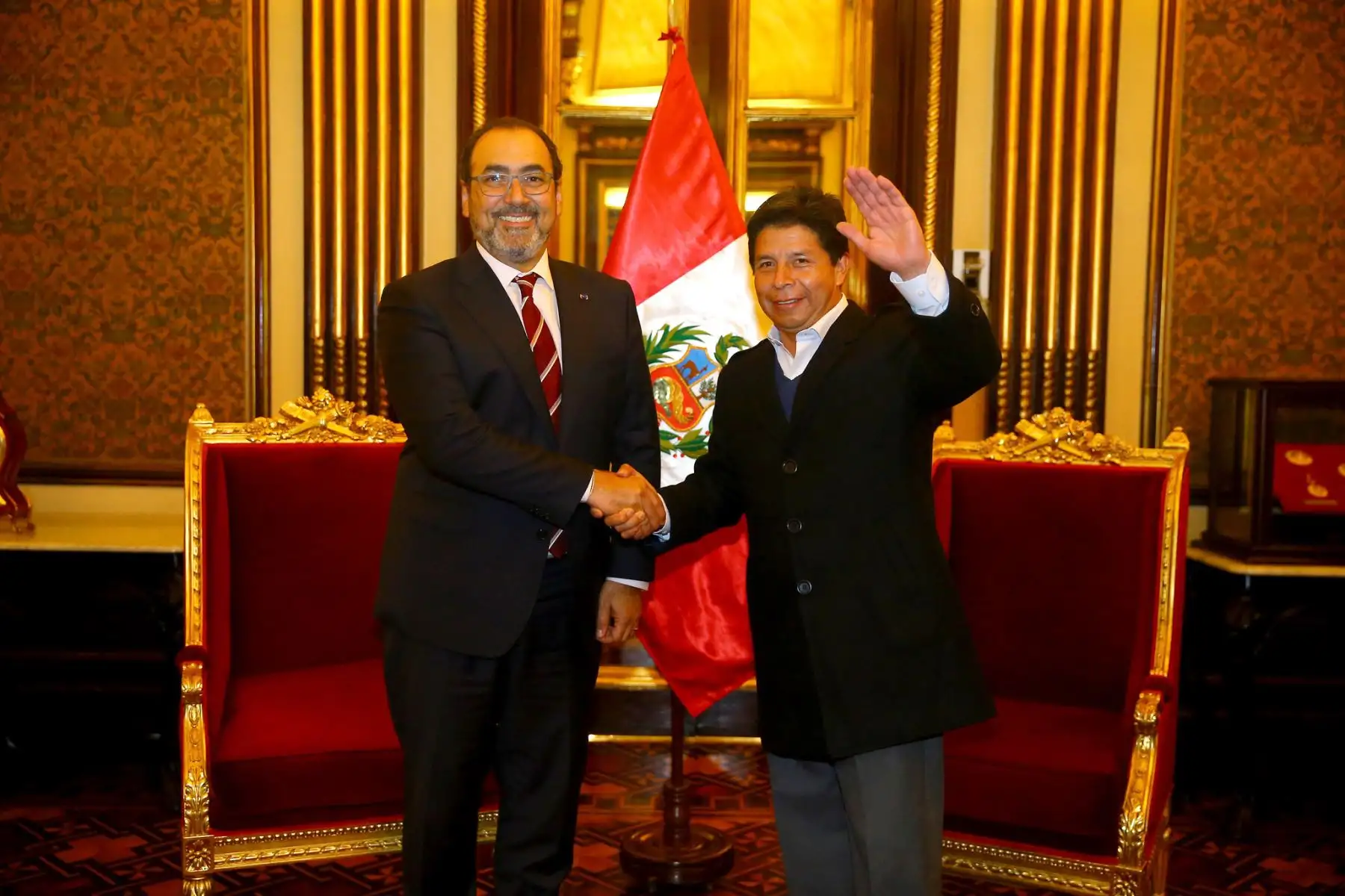 Presidente de la República Pedro Castillo, sostiene reunión con el presidente ejecutivo de la Corporación Andina de Fomento (CAF), Sergio Díaz Granados.
Foto: ANDINA/Prensa Presidencia