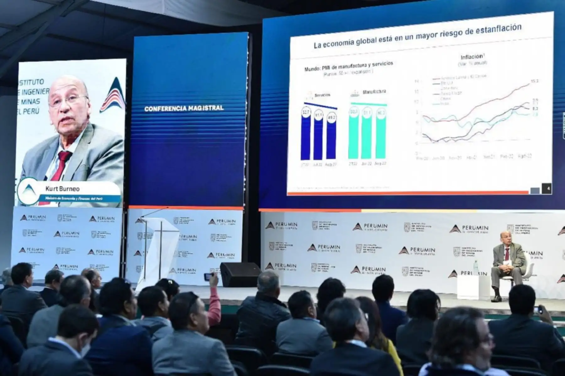 Ministro de Economía y Finanzas, Kurt Burneo en la Convención minera Perumin 35. Foto: Cortesía.