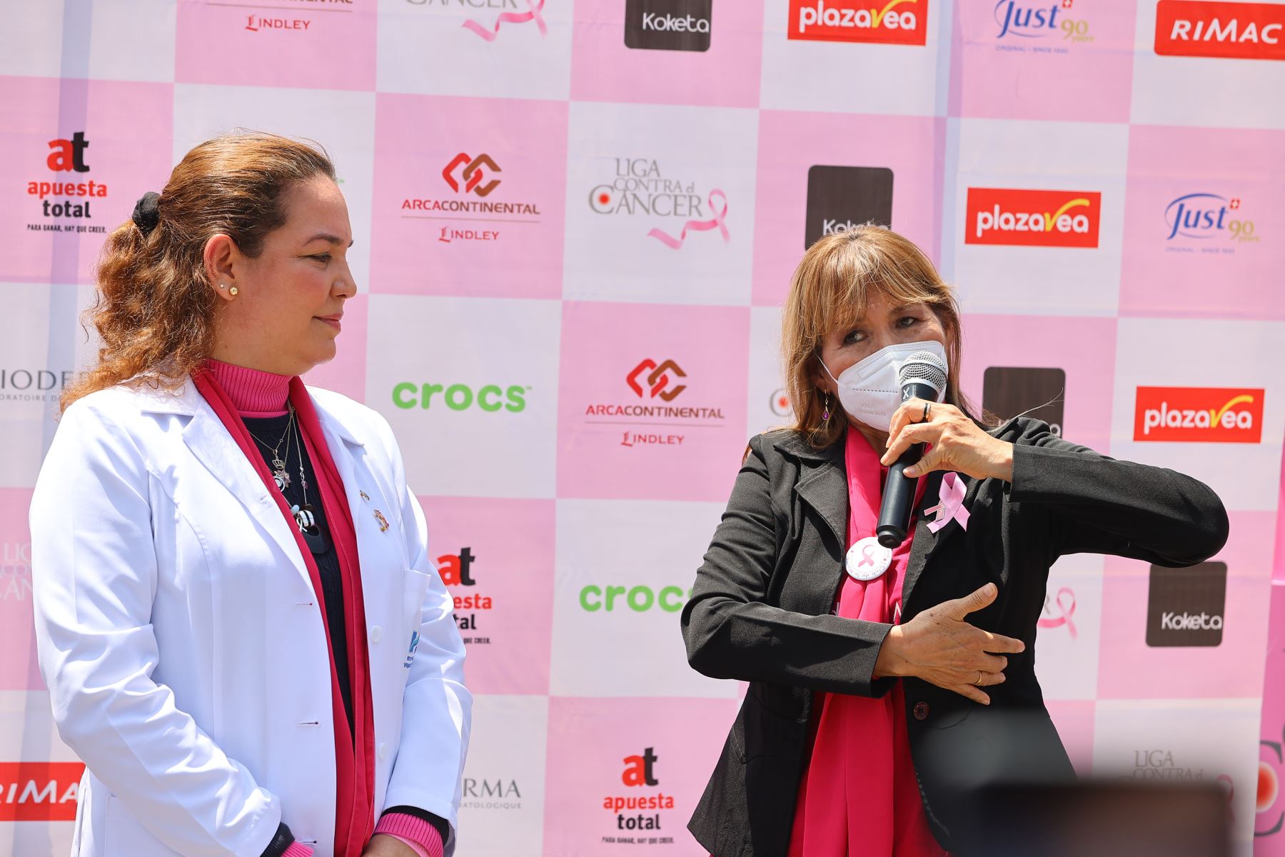 Al año se registran cerca de 7 mil nuevos casos y 2 mil muertes por cáncer de mama en el Perú. Durante todo el mes de octubre la liga realizará despistaje de cáncer de mama, cuello uterino, piel, ganglios y tiroides por una donación de 35 soles en sus centros detectores, así como despistaje gratuitos en sus unidades móviles, entre otras actividades. 
Foto: ANDINA/Andrés Valle