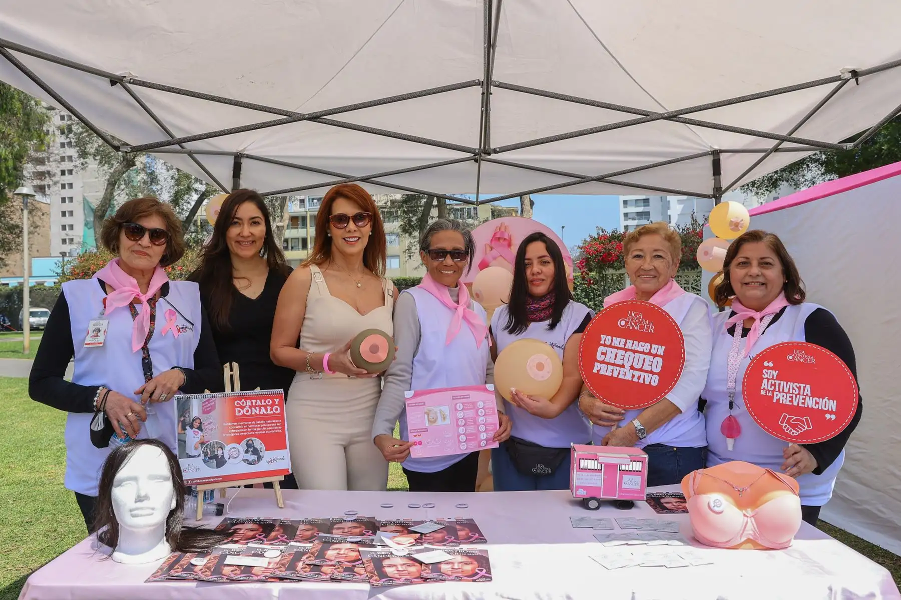 En el marco del mes de la concientización contra el cáncer de mama, la institución líder en la prevención de cáncer desde hace más de 70 años, presentó su nueva campaña con el propósito de sensibilizar a todas las mujeres de que hoy mismo ellas podrían estar padeciendo esta enfermedad, pero sólo lo sabrían realizándose un chequeo preventivo. 
Foto: ANDINA/Andrés Valle