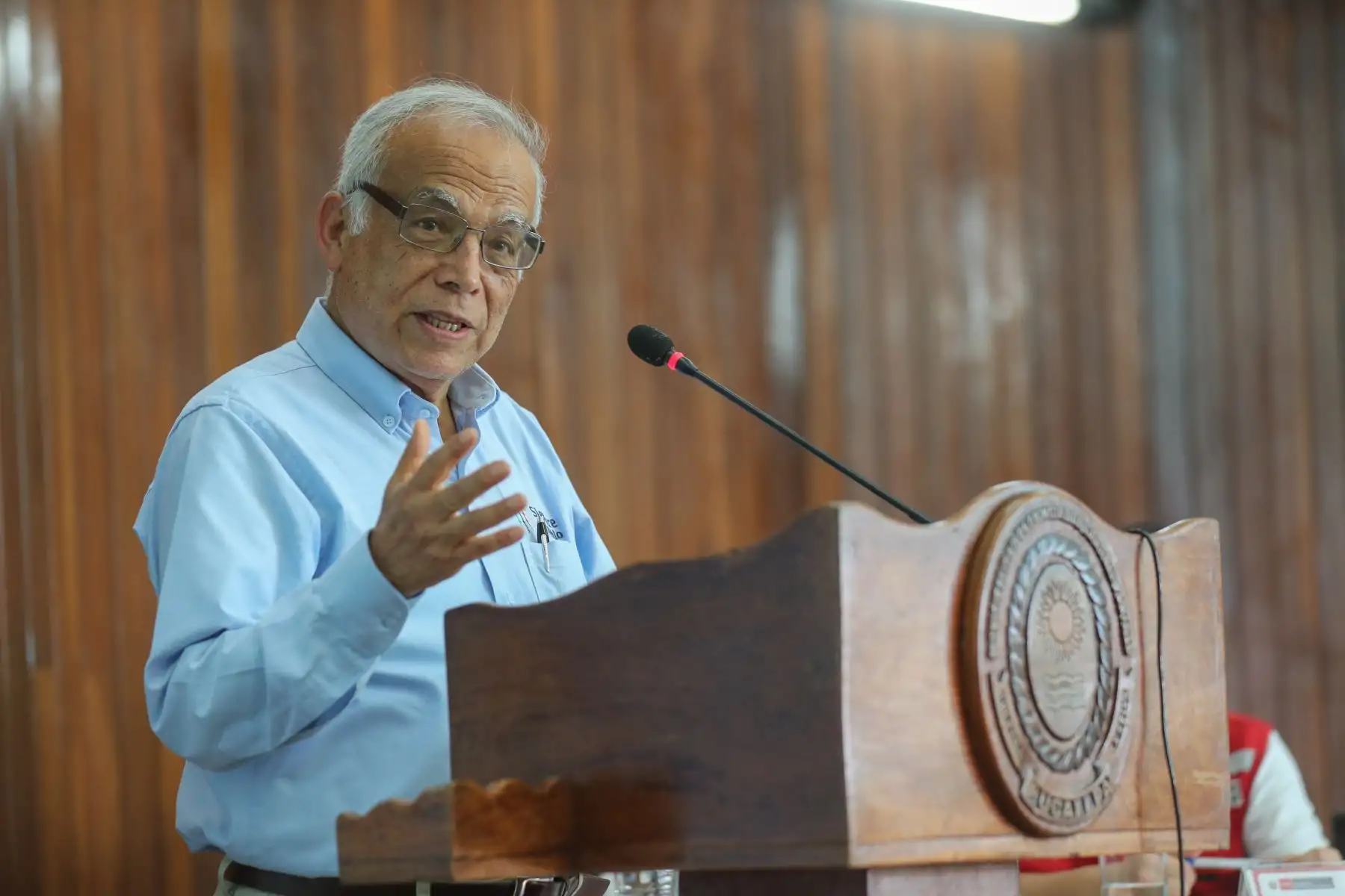 Jefe del Gabinete Ministerial, Aníbal Torres y ministros de Estado sostuvieron reunión de trabajo con autoridades regionales, provinciales y distritales de Coronel Portillo en Pucallpa. 
Foto: ANDINA/PCM
