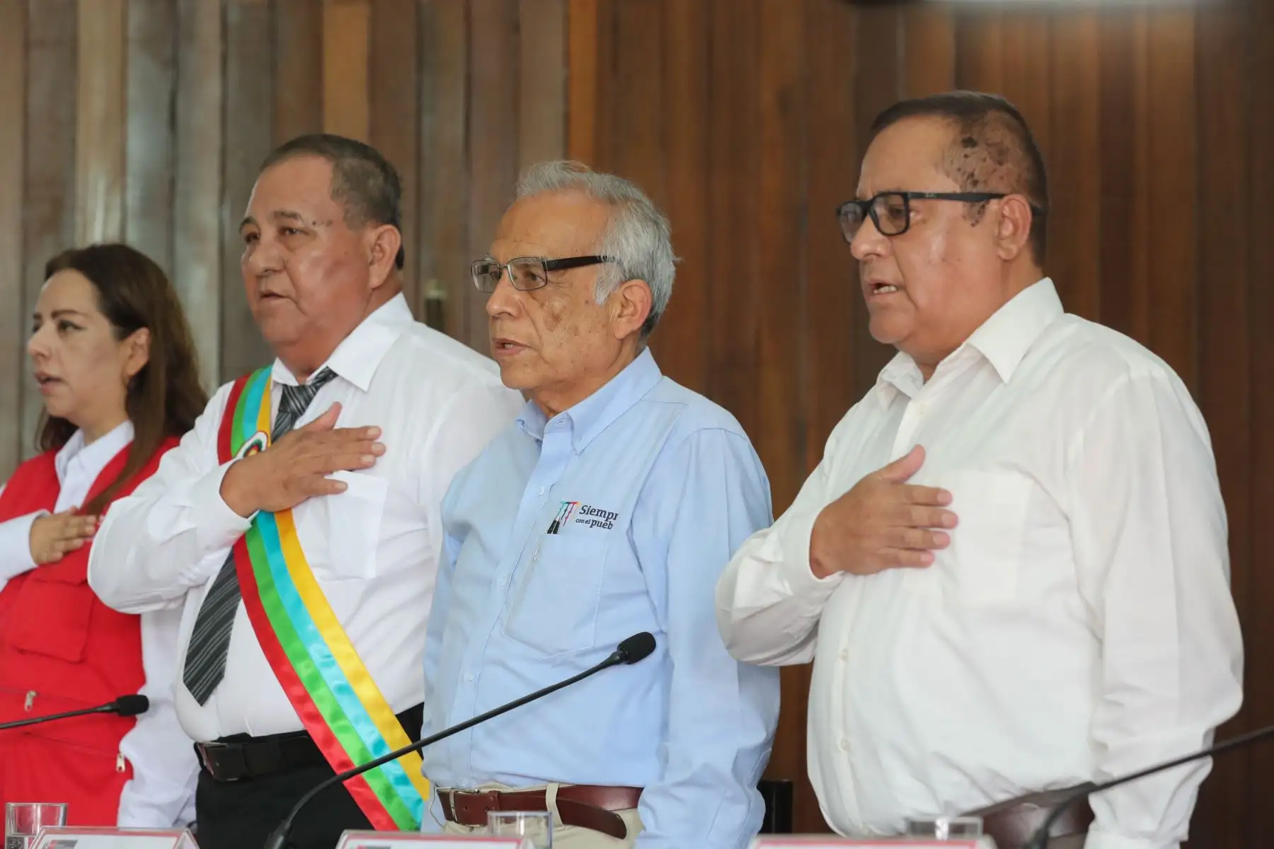 Jefe del Gabinete Ministerial, Aníbal Torres y ministros de Estado sostuvieron reunión de trabajo con autoridades regionales, provinciales y distritales de Coronel Portillo en Pucallpa. 
Foto: ANDINA/PCM