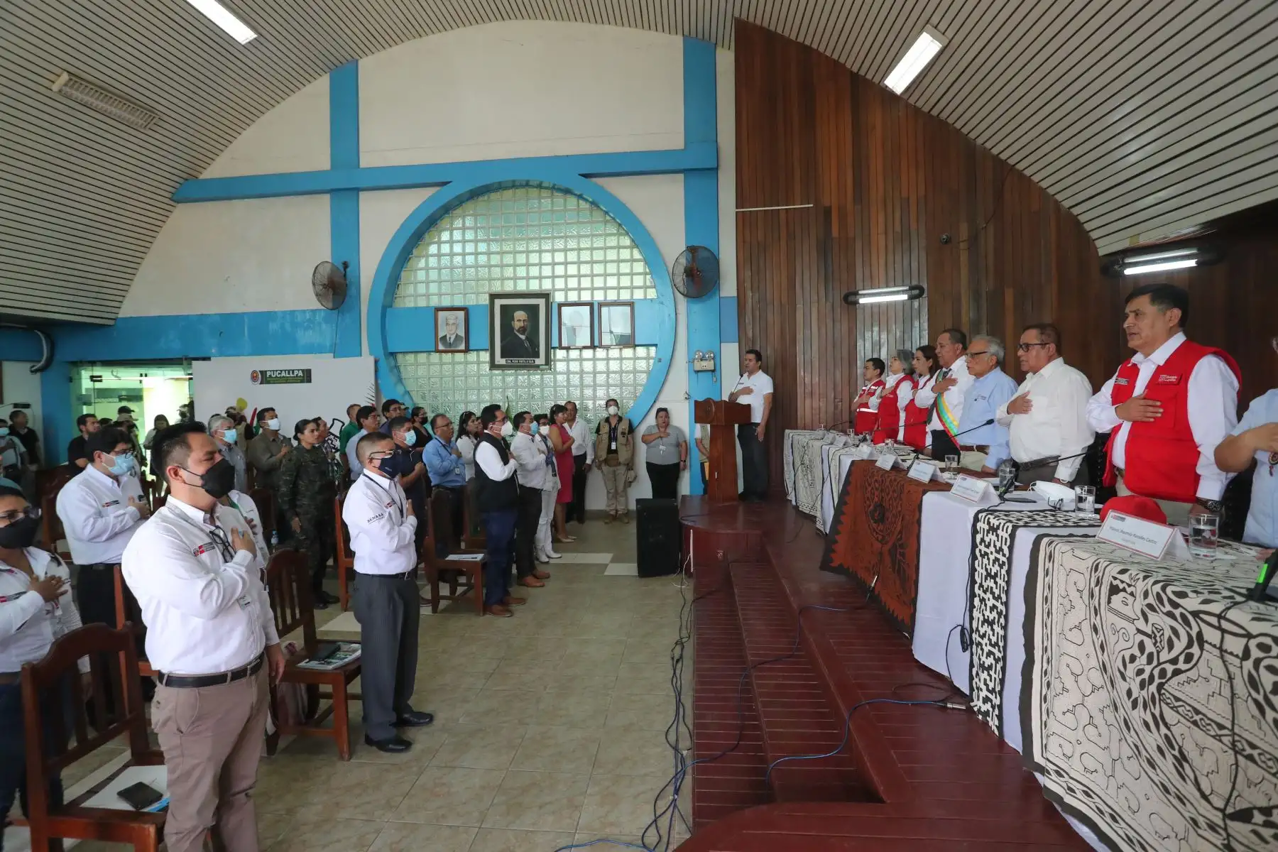 Jefe del Gabinete Ministerial, Aníbal Torres y ministros de Estado sostuvieron reunión de trabajo con autoridades regionales, provinciales y distritales de Coronel Portillo en Pucallpa. 
Foto: ANDINA/PCM