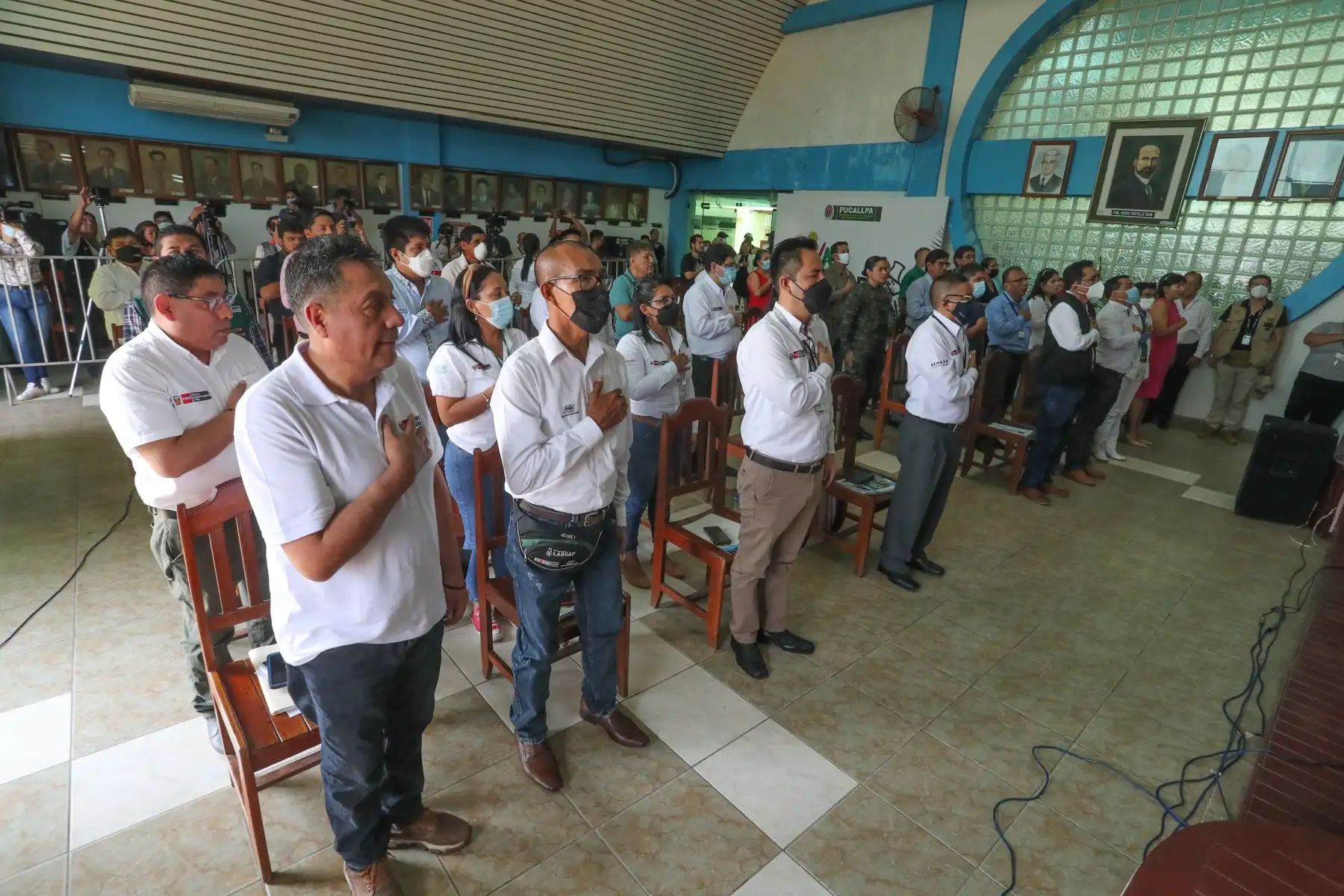 Jefe del Gabinete Ministerial, Aníbal Torres y ministros de Estado sostuvieron reunión de trabajo con autoridades regionales, provinciales y distritales de Coronel Portillo en Pucallpa. 
Foto: ANDINA/PCM