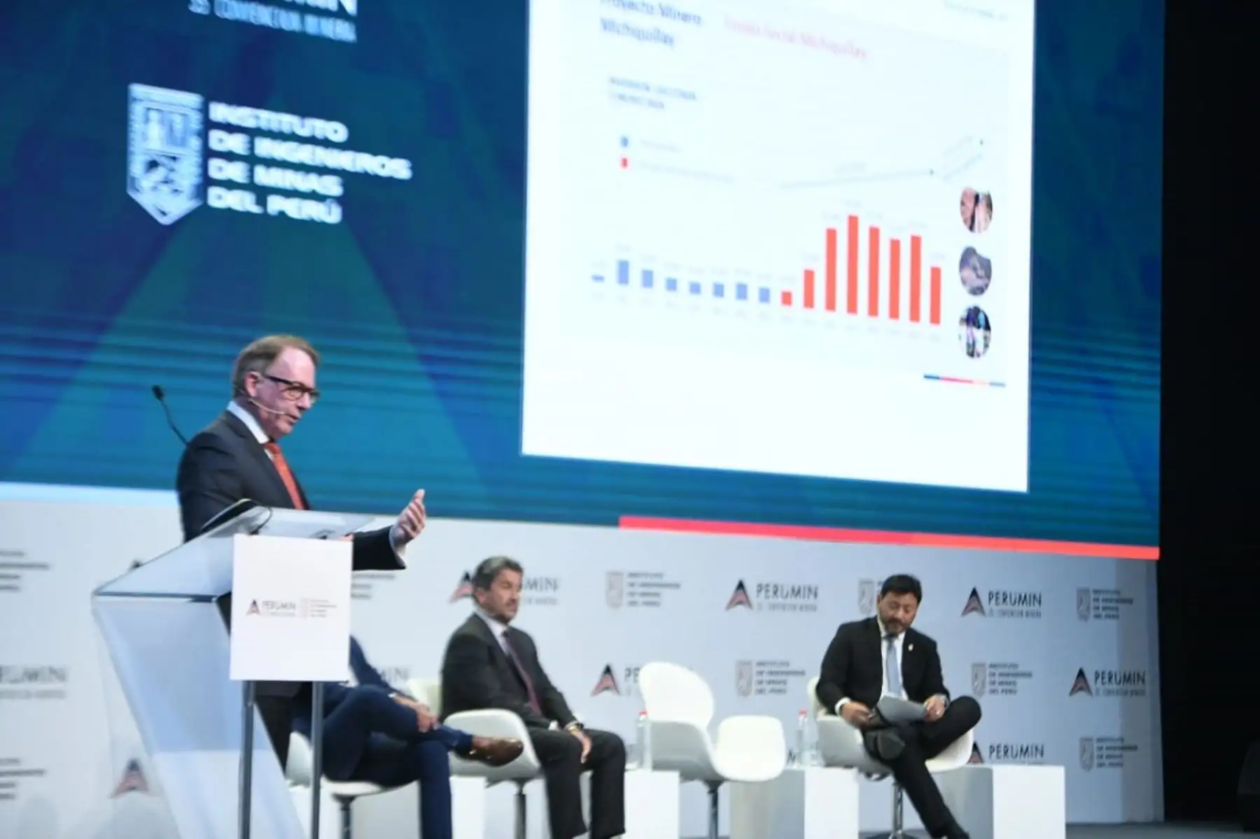 Raúl Jacob de Southern en Perumin 35, anuncia que el proyecto minero cuprífero Michiquillay en Cajamarca está a punto de iniciar la etapa de exploración. Foto: Cortesía.