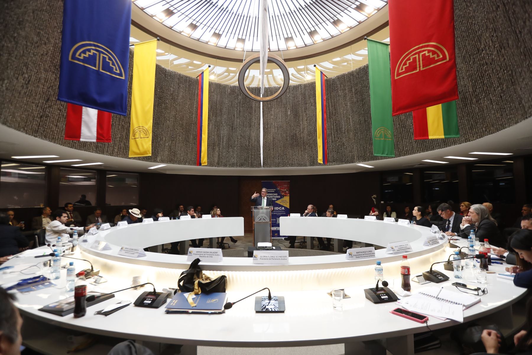 I Congreso Mundial Derecho Comunitario Andino se desarrolla en el auditorio central de la Comunidad Andina de Naciones. (CAN). Foto: ANDINA/Renato Pajuelo