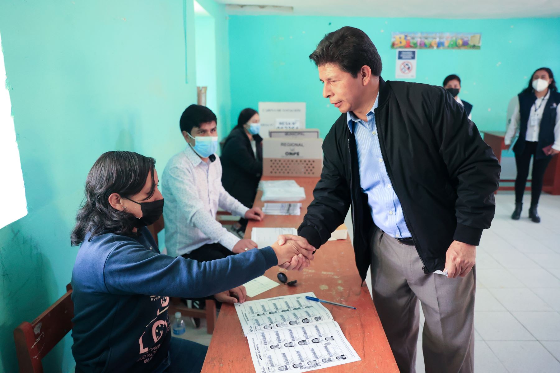El presidente Pedro Castillo votó en la institución educativa 101069, del distrito de Tacabamba, en la provincia de Chota, en la región Cajamarca, en el marco de las elecciones regionales y municipales 2022. Foto: ANDINA/Prensa Presidencia