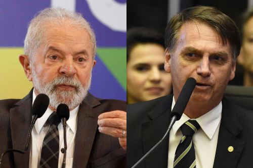 Lula da Silva y Jair Bolsonaro compiten por la presidencia de Brasil. Fotos: AFP.