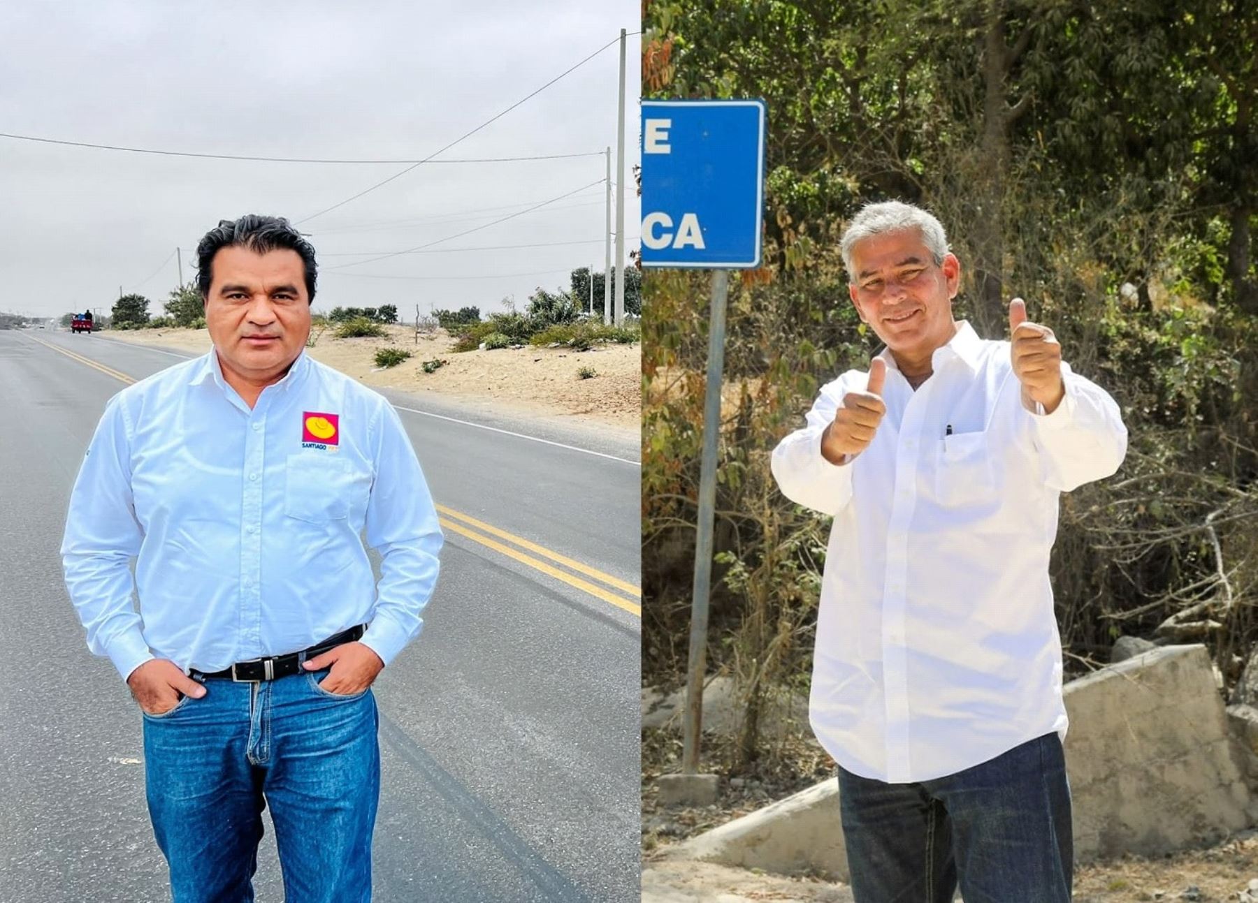 Santiago Paz López (Izq.) y Reynaldo Hilbck Guzmán (Der.) disputarían la segunda vuelta en Piura para el puesto de gobernador regional del período 2023-2026.