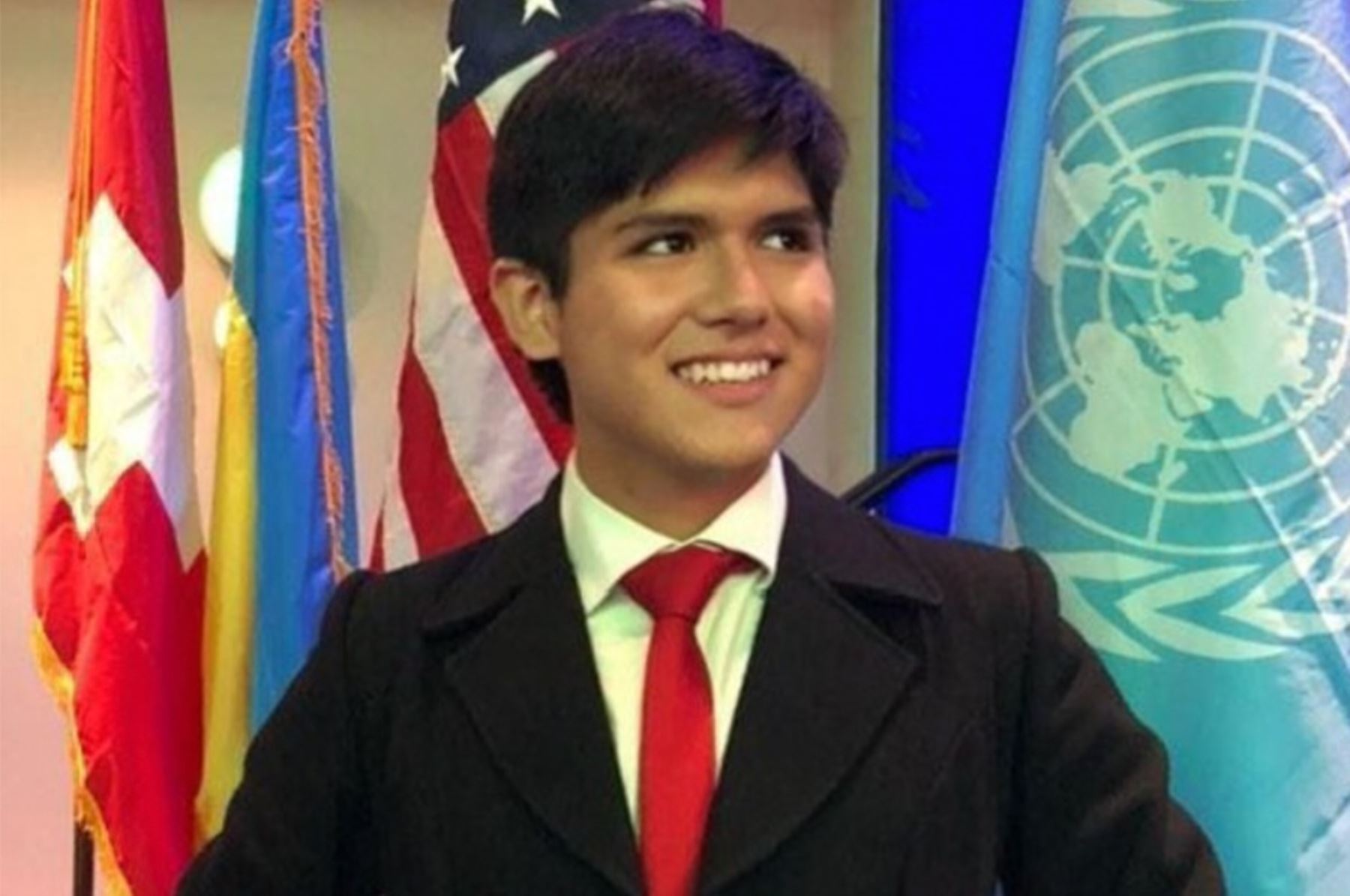 El estudiante Oscar Escajadillo represento al Perú en evento de la ONU en Nueva York. Foto: ANDINA/Difusión