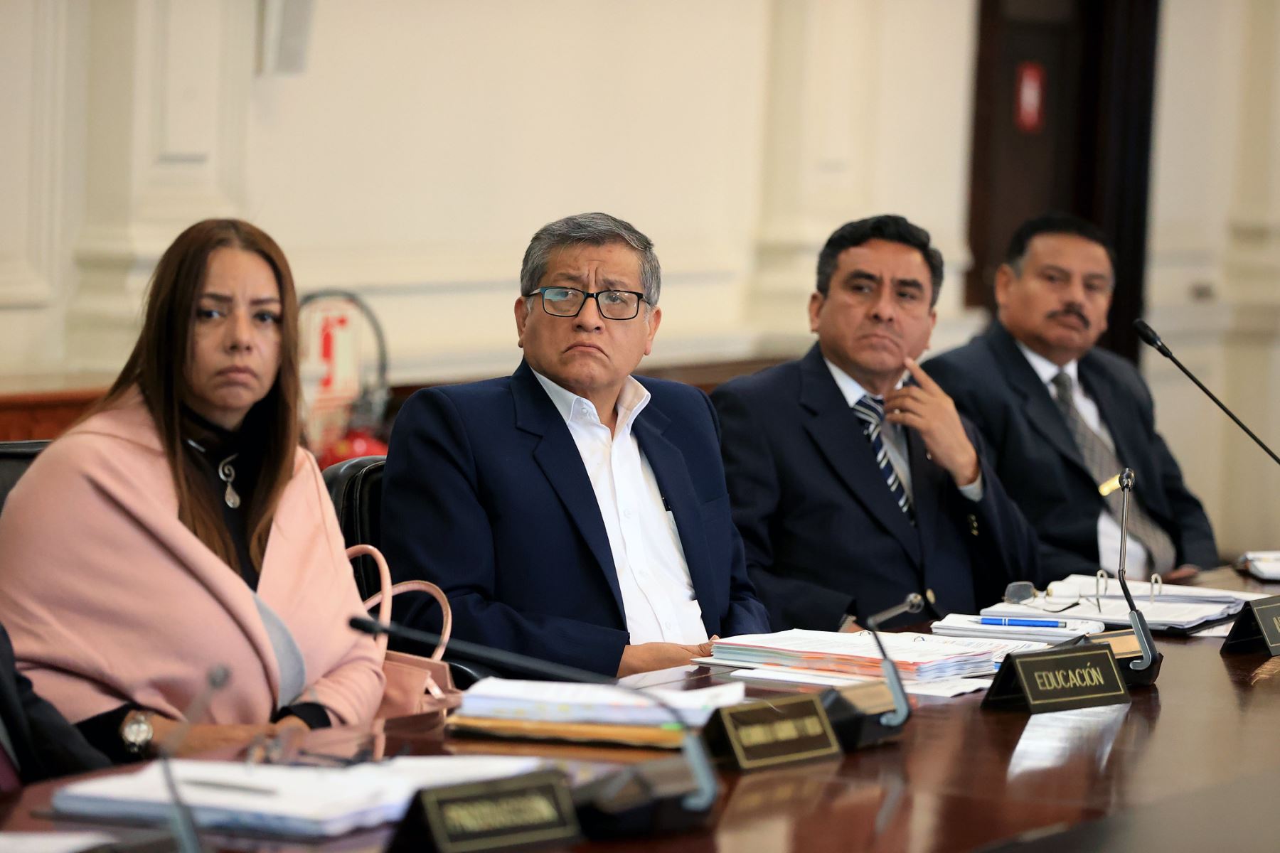 Jefe de Estado, Pedro Castillo Terrones, lidera sesión del Consejo de Ministros.

Foto:ANDINA/Presidencia