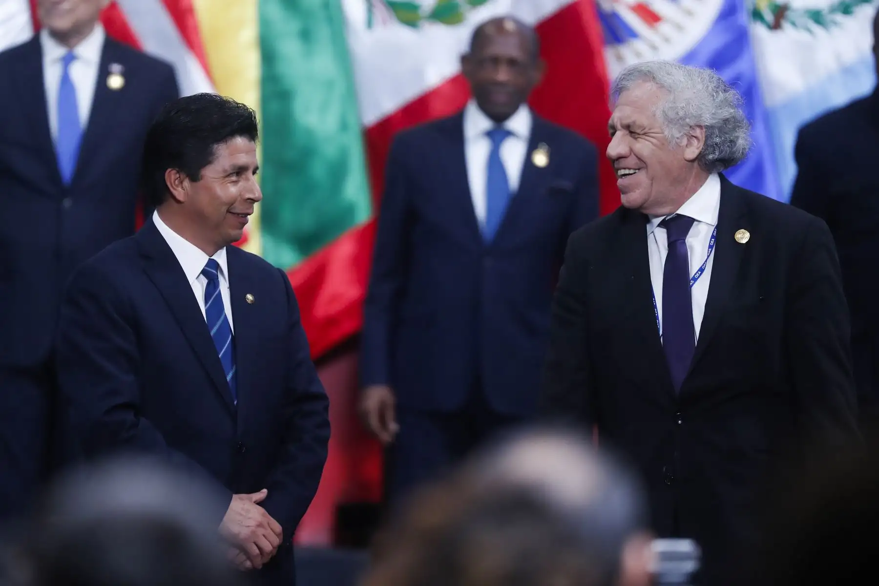 Presidente Pedro Castillo y secretario general de la OEA, Luis Almagro. ANDINA/Renato Pajuelo