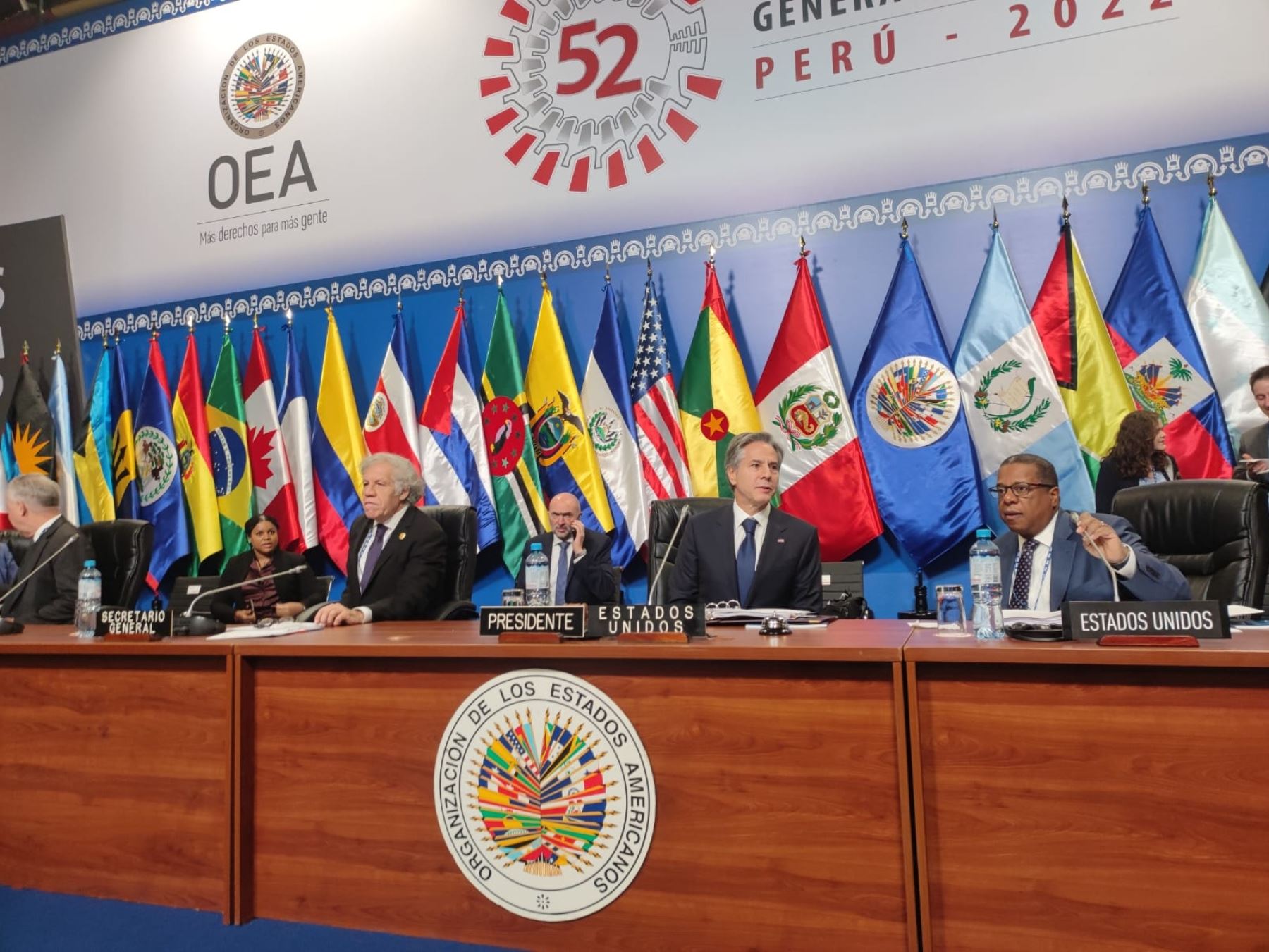 Secretario de Estado de los Estados Unidos de América, Antony Blinken, participa de la 52º Asamblea General de la Organización de Estados Americanos (OEA) que se realiza del 5 al 7 de octubre en Lima.

 Foto: ANDINA/Andrés Valle