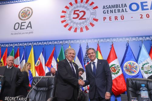 Secretario de Estado de Estados Unidos, Antony Blinken, participa de la 52º Asamblea General de la OEA
