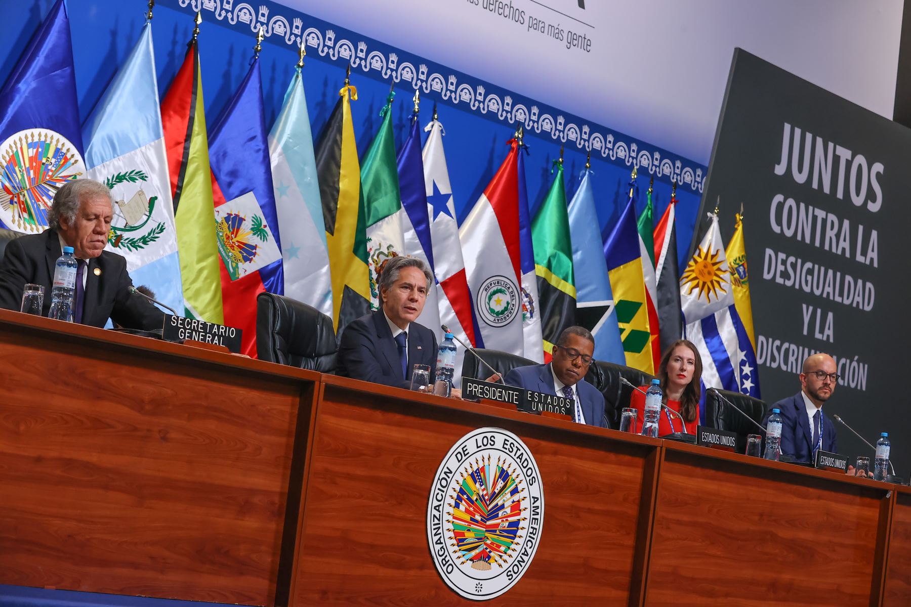 Con la presencia del secretario de Estado de Estados Unidos, Antony Blinken, se inició la Reunión Ministerial del Grupo de Revisión de la Implementación de Cumbres (GRIC) en el marco del 52º Asamblea General de la OEA.
Foto: ANDINA/Andrés Valle