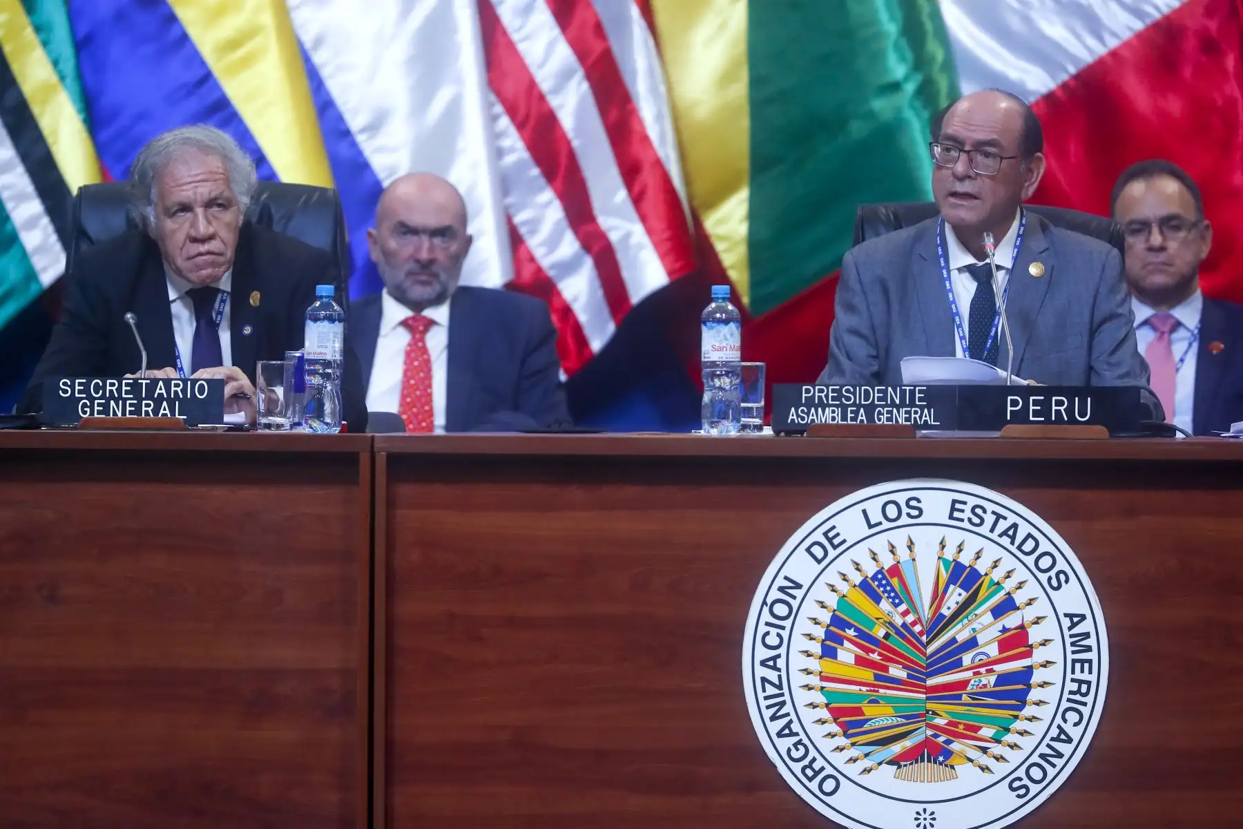 Clausura de la 52 Asamblea General de la OEA a cargo del secretario general de dicho organismo, Luis Almagro; y del ministro de Relaciones Exteriores, César Landa. 


Foto: ANDINA/Renato Pajuelo