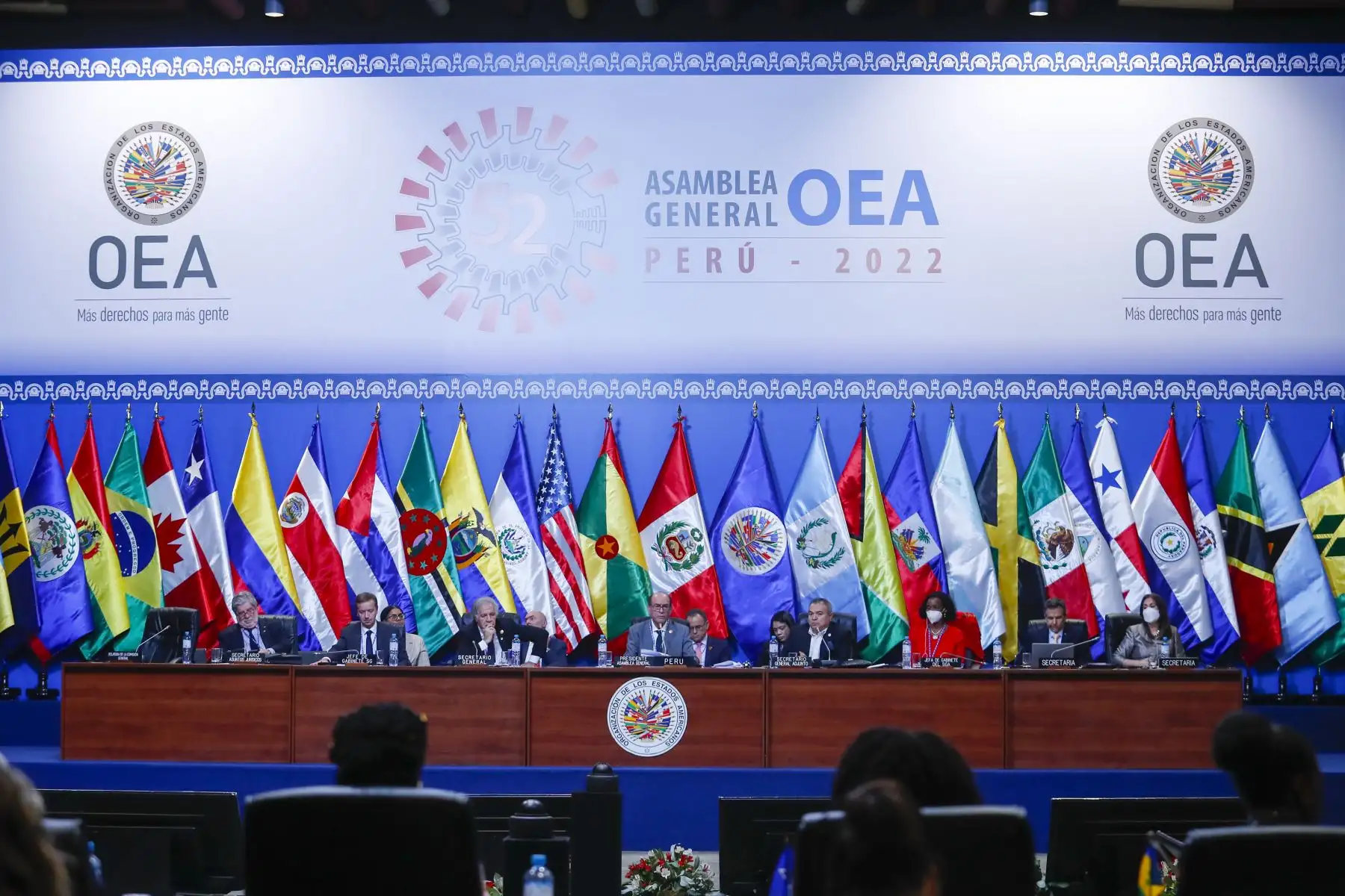 Clausura de la 52 Asamblea General de la OEA a cargo del secretario general de dicho organismo, Luis Almagro; y del ministro de Relaciones Exteriores, César Landa. 


Foto: ANDINA/Renato Pajuelo