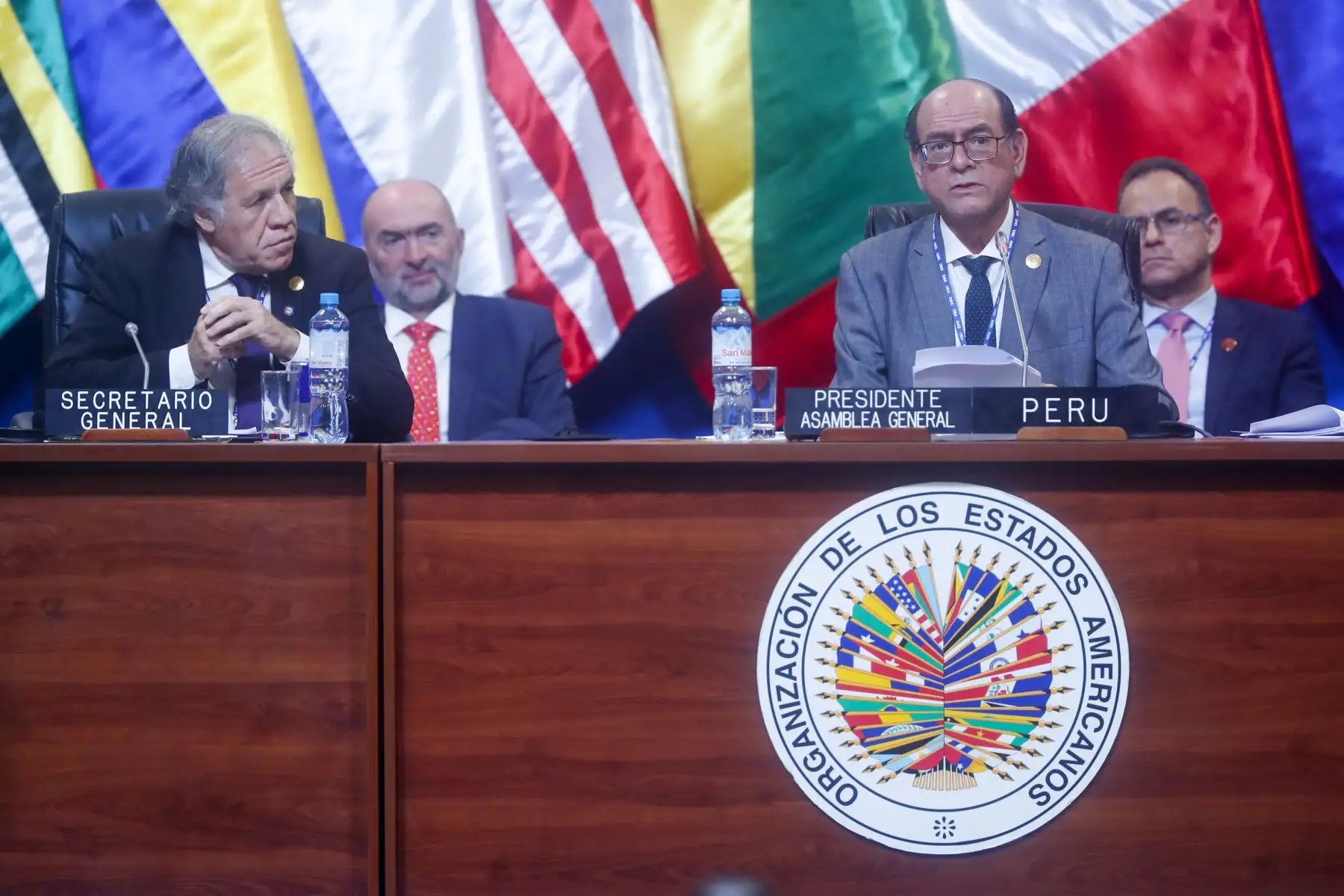 Clausura de la 52 Asamblea General de la OEA a cargo del secretario general de dicho organismo, Luis Almagro; y del ministro de Relaciones Exteriores, César Landa. 


Foto: ANDINA/Renato Pajuelo