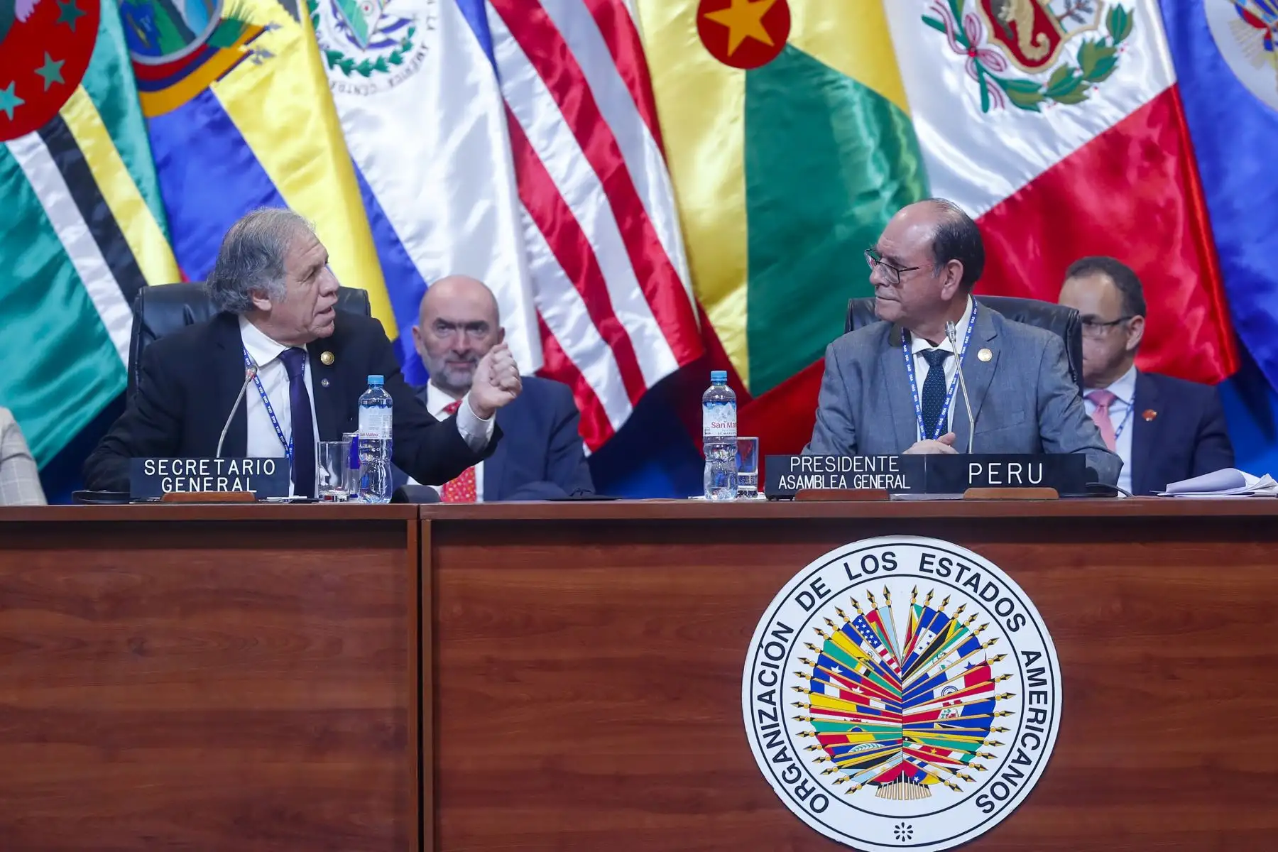 Clausura de la 52 Asamblea General de la OEA a cargo del secretario general de dicho organismo, Luis Almagro; y del ministro de Relaciones Exteriores, César Landa. 


Foto: ANDINA/Renato Pajuelo