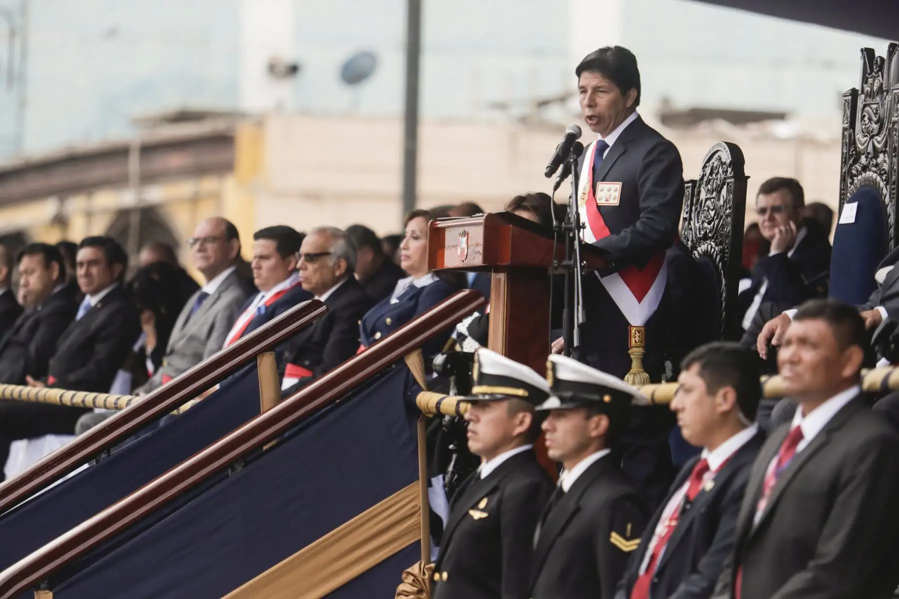 Presidente Pedro Castillo participa en Ceremonia por el 201 aniversario de la Marina de Guerra del Perú y conmemoración por el 143 aniversario del Combate de Angamos

Foto: ANDINA/Prensa Presidencia