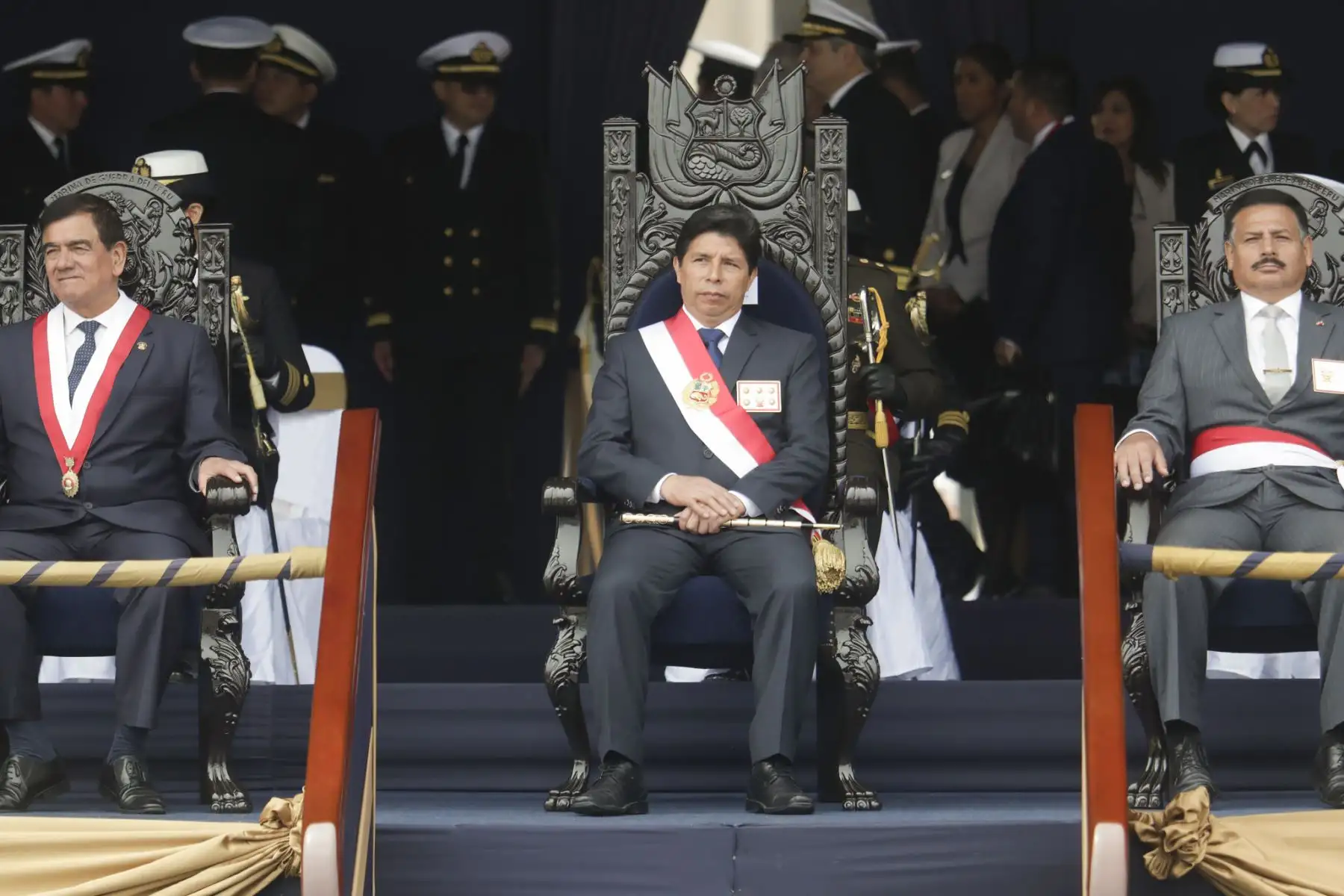 Presidente Pedro Castillo participa en Ceremonia por el 201 aniversario de la Marina de Guerra del Perú y conmemoración por el 143 aniversario del Combate de Angamos

Foto: ANDINA/Prensa Presidencia